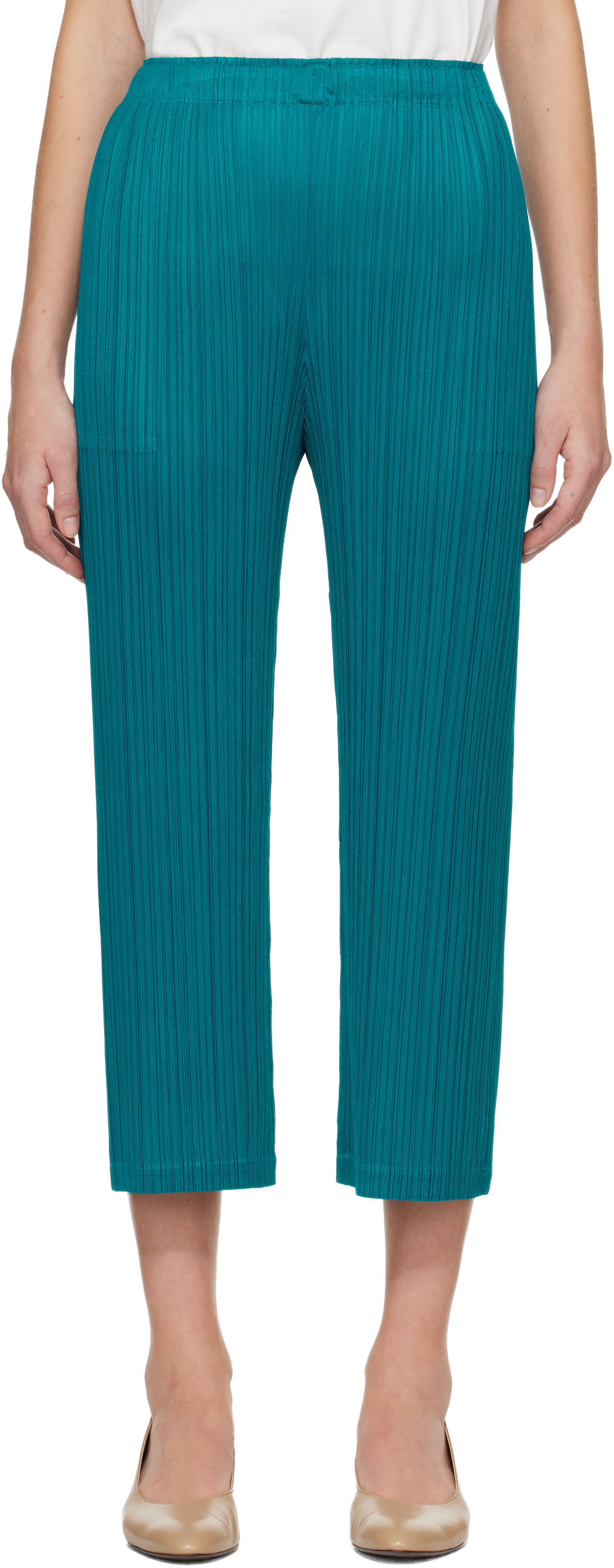 PLEATS PLEASE ISSEY MIYAKE: Blue Monthly Colors October Trousers