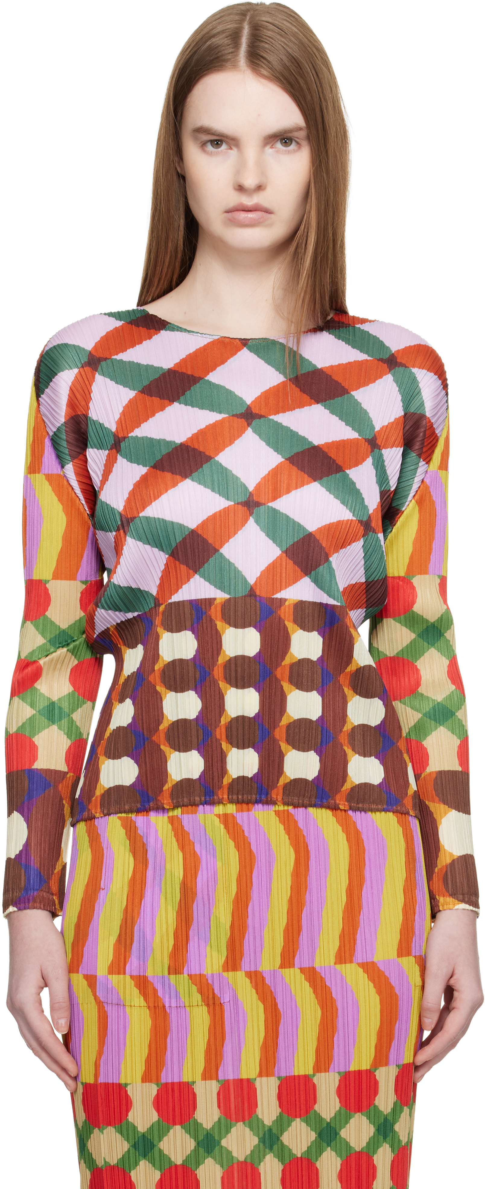 PLEATS PLEASE ISSEY MIYAKE: Multicolor Harmony T-shirt | SSENSE