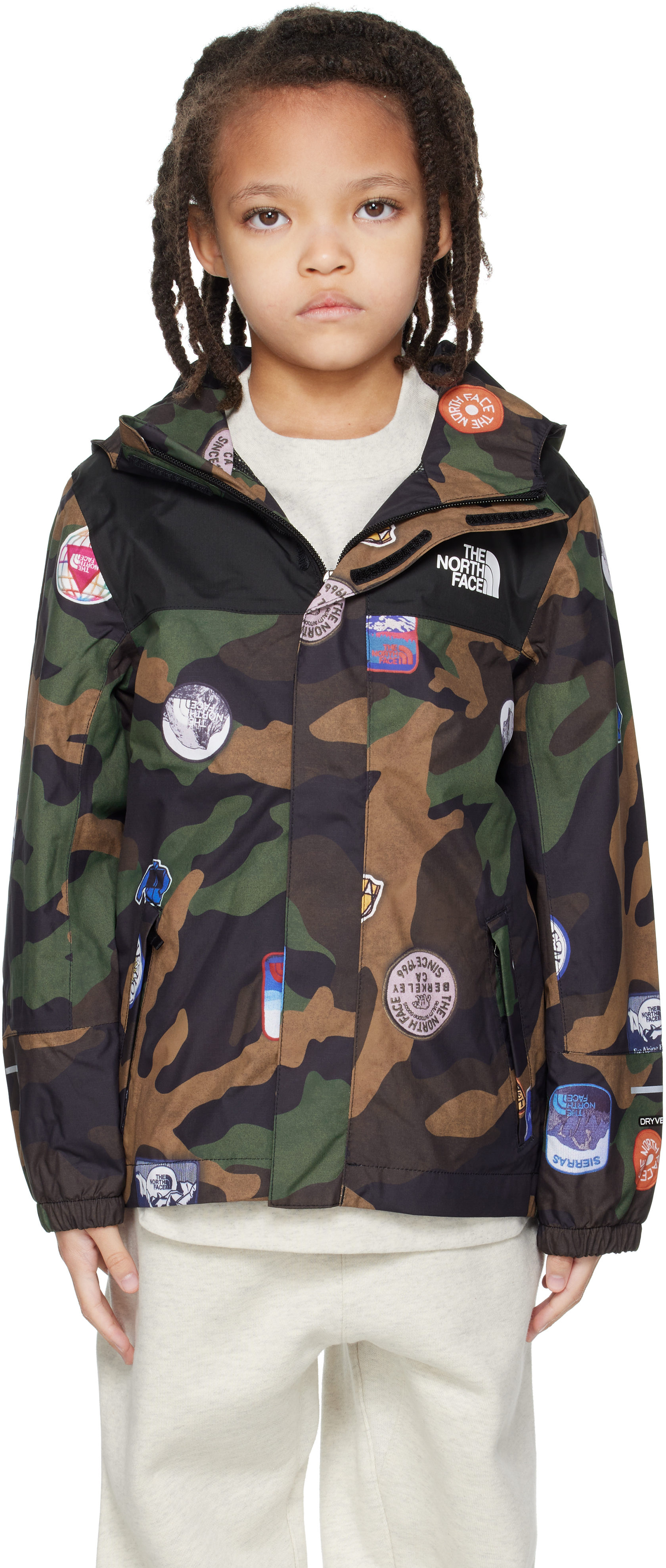 The North Face Kidsのジュニア｜ブラウン＆グリーン Antora レイン 