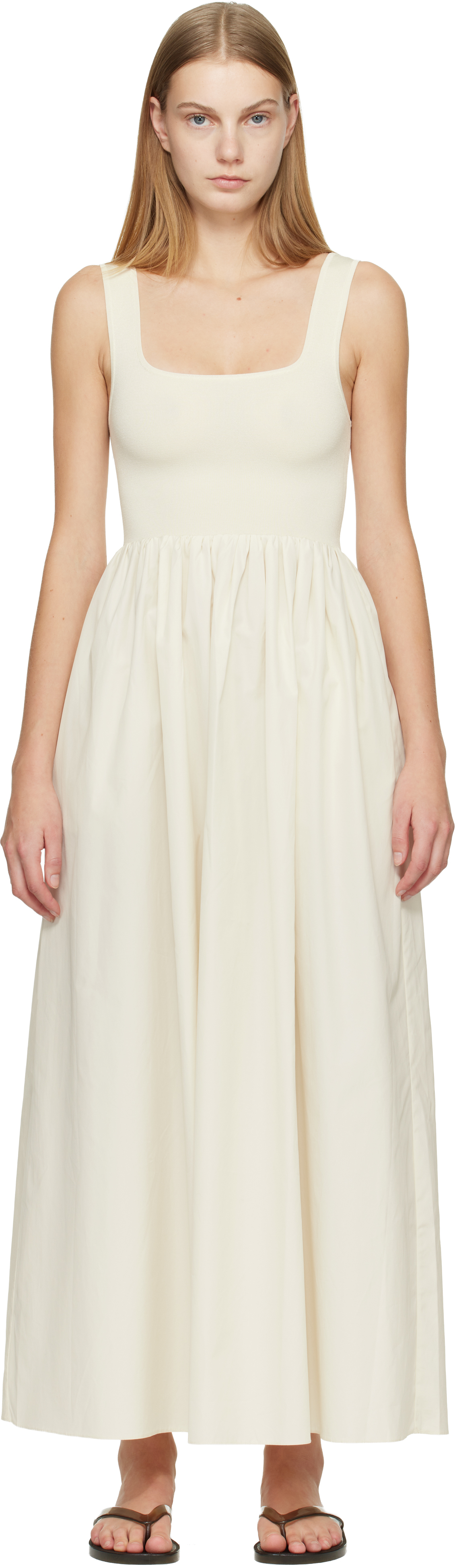 Matteau Knit And Cotton Dress - Ecru | 2