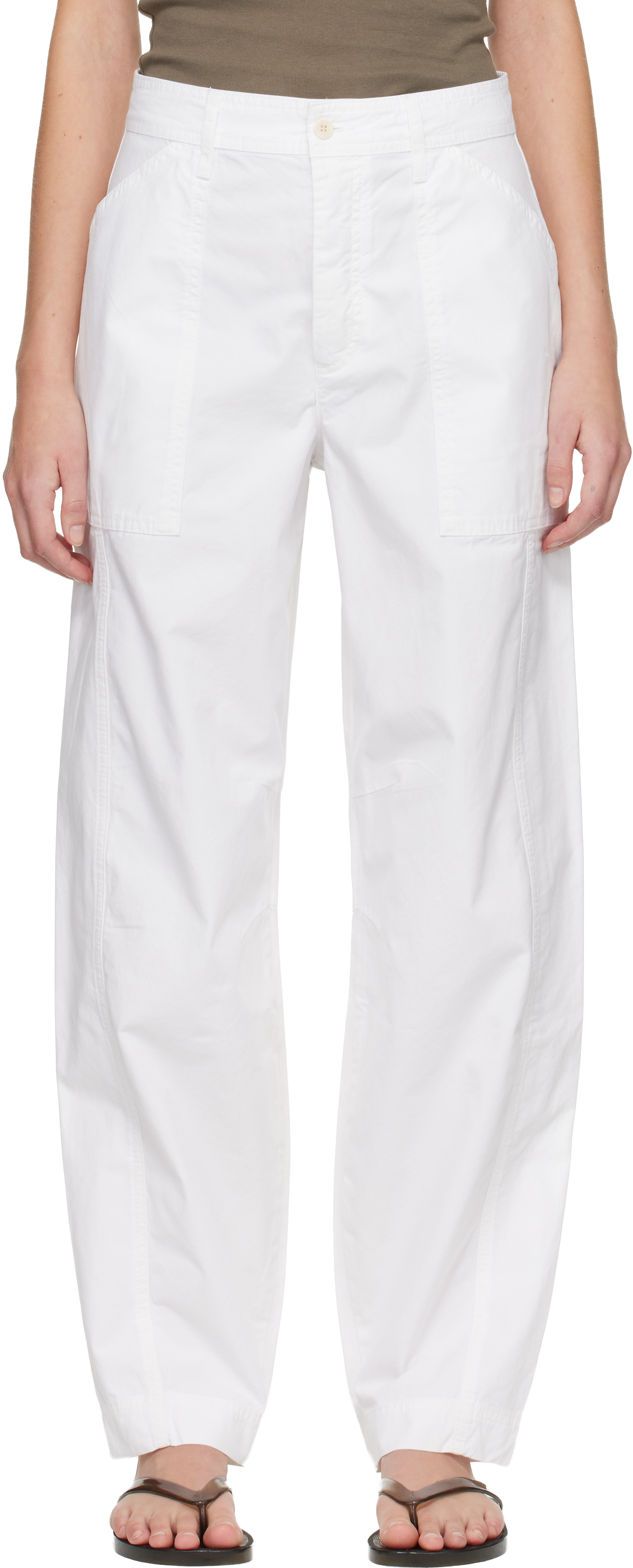 Matteau White Relaxed Cargo Pants