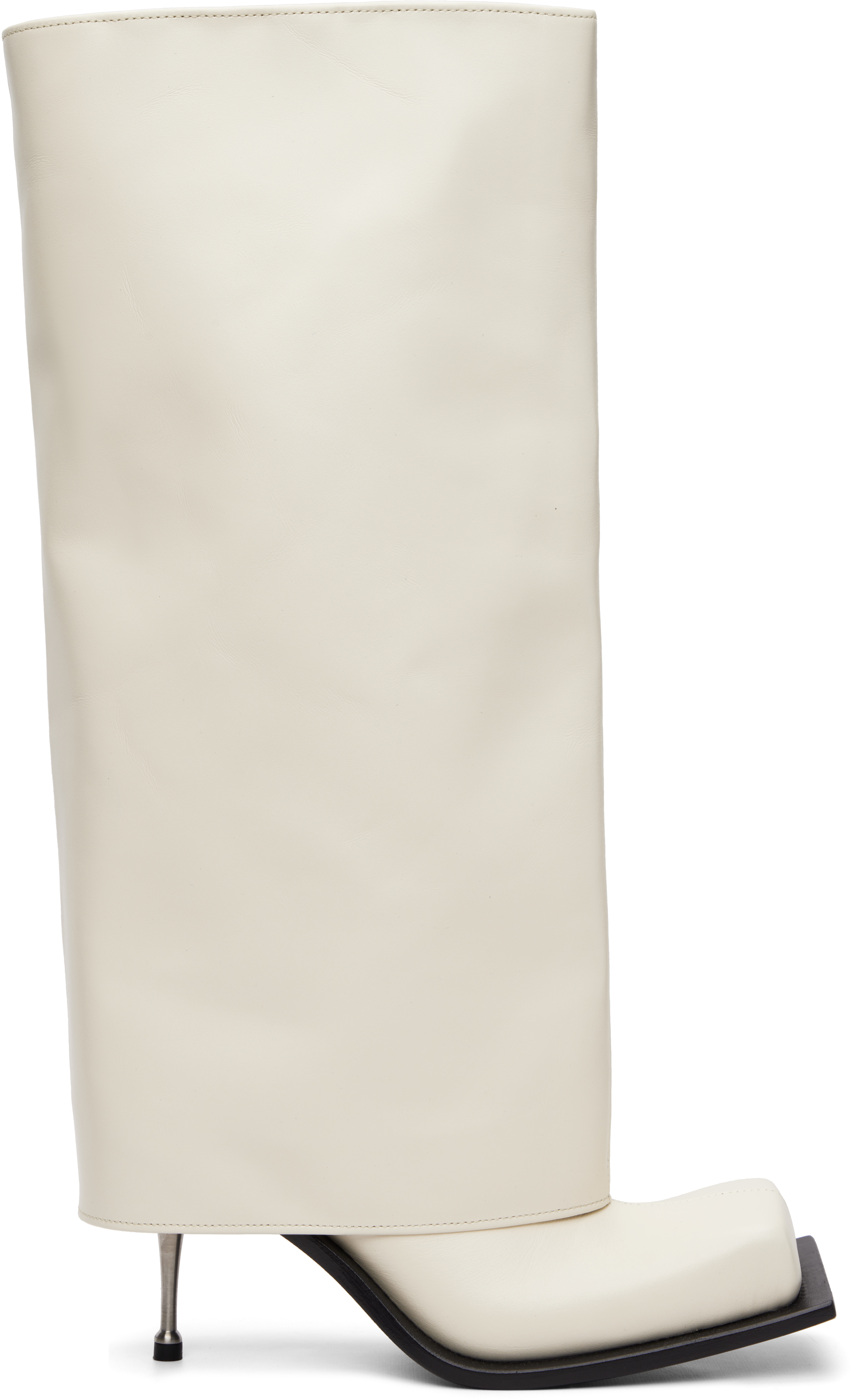 Off-White Iman Tall Boots by FIDAN NOVRUZOVA on Sale