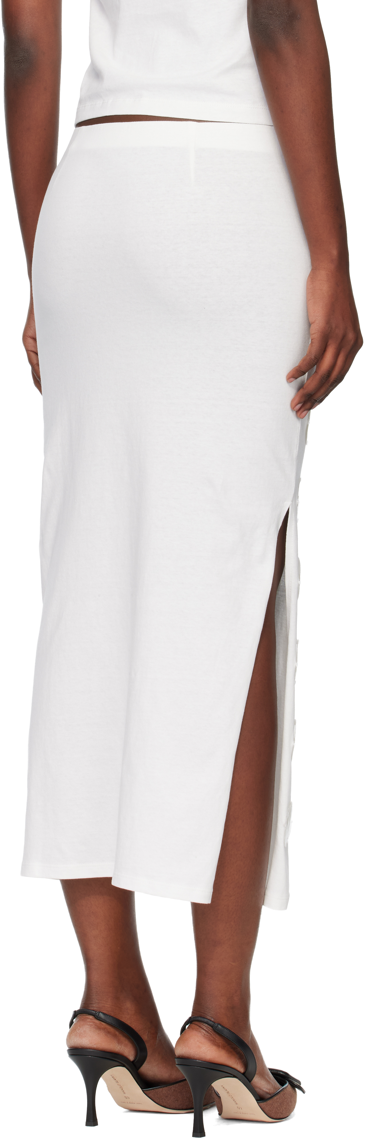 Conner Ives Mother Of Pearl Paillette Maxi Skirt In Animal Print