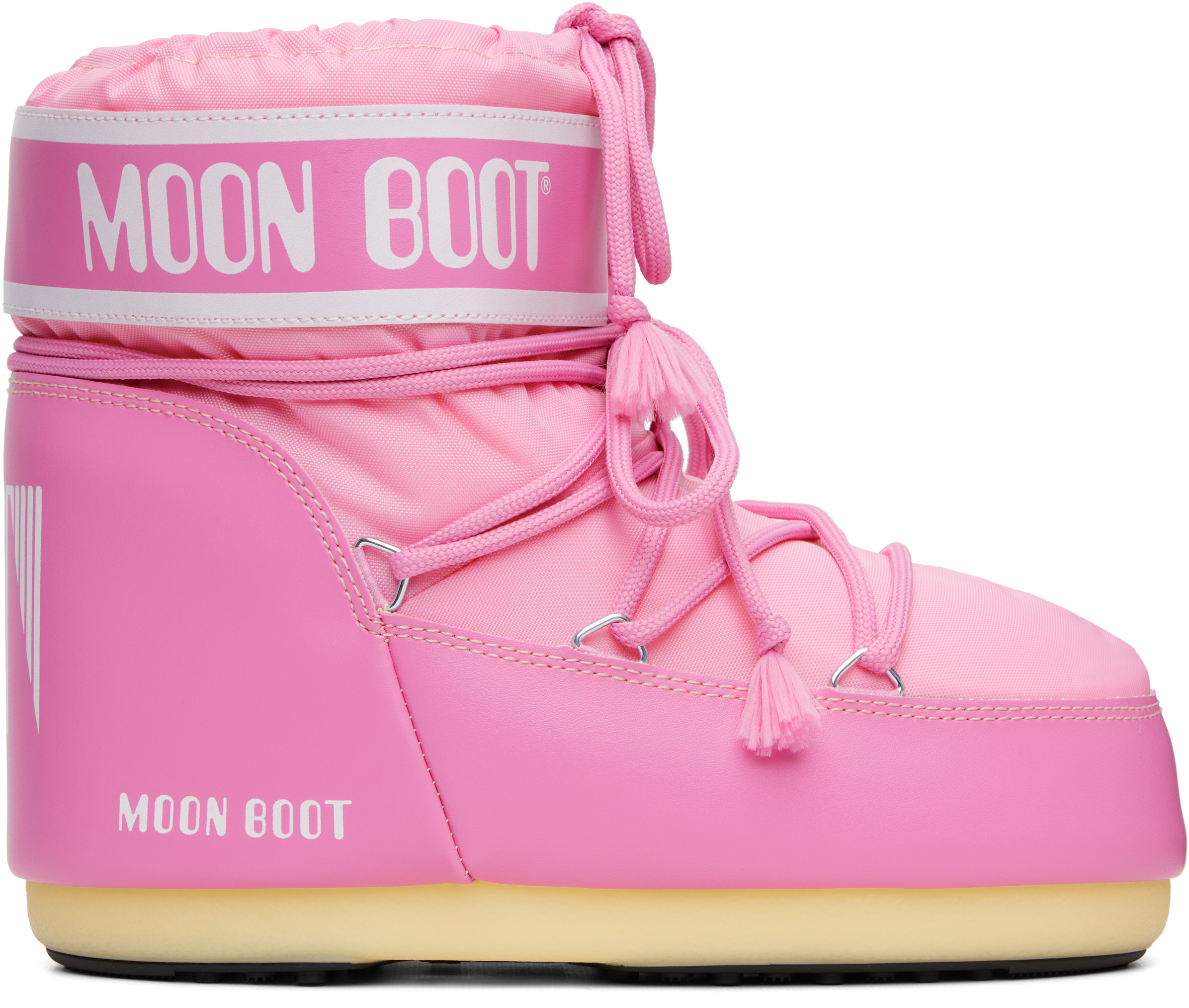 Moon Boot Pink Icon Low Nylon Boots In Pattern
