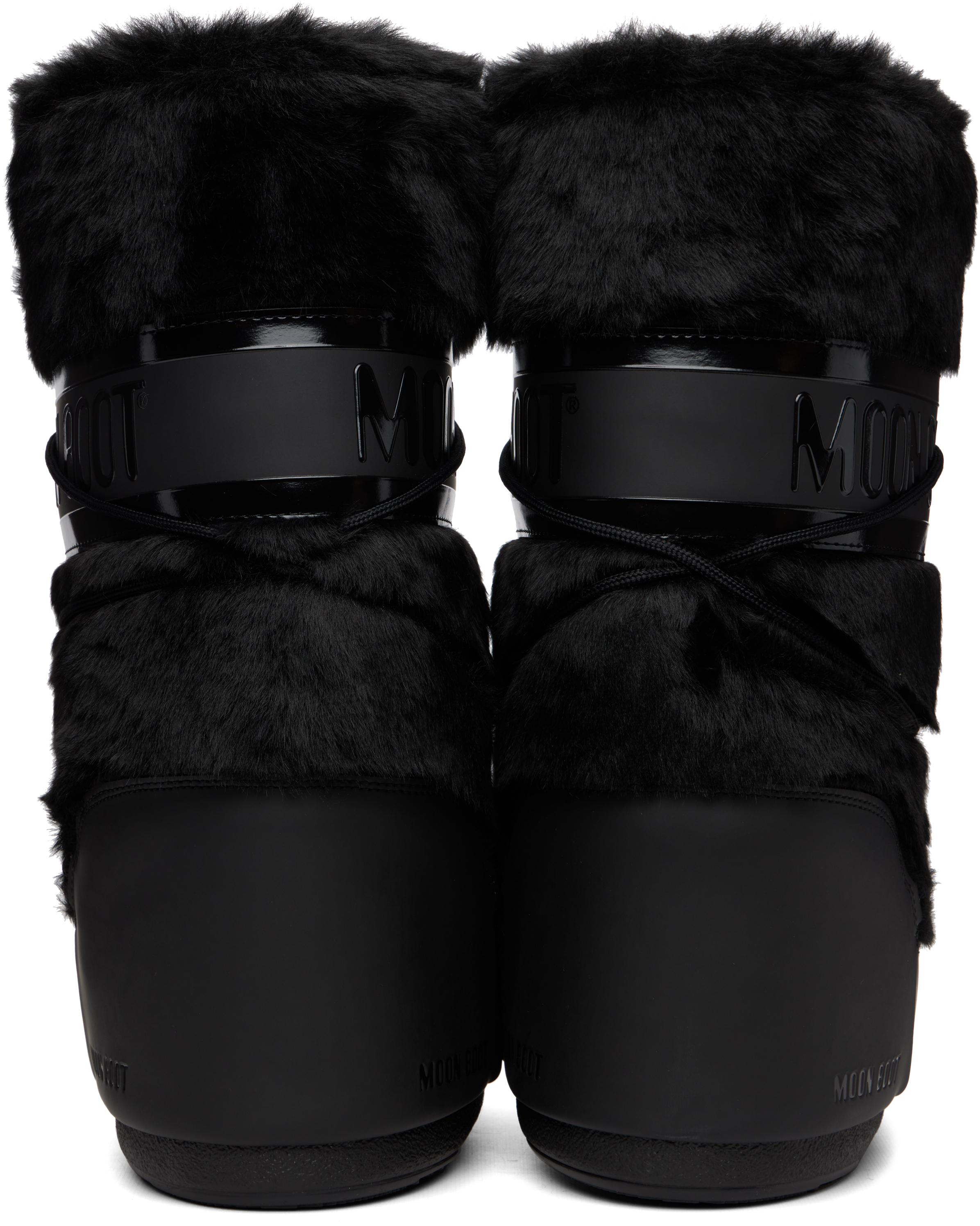 Moon Boot Black Icon Faux-fur Boots In Black