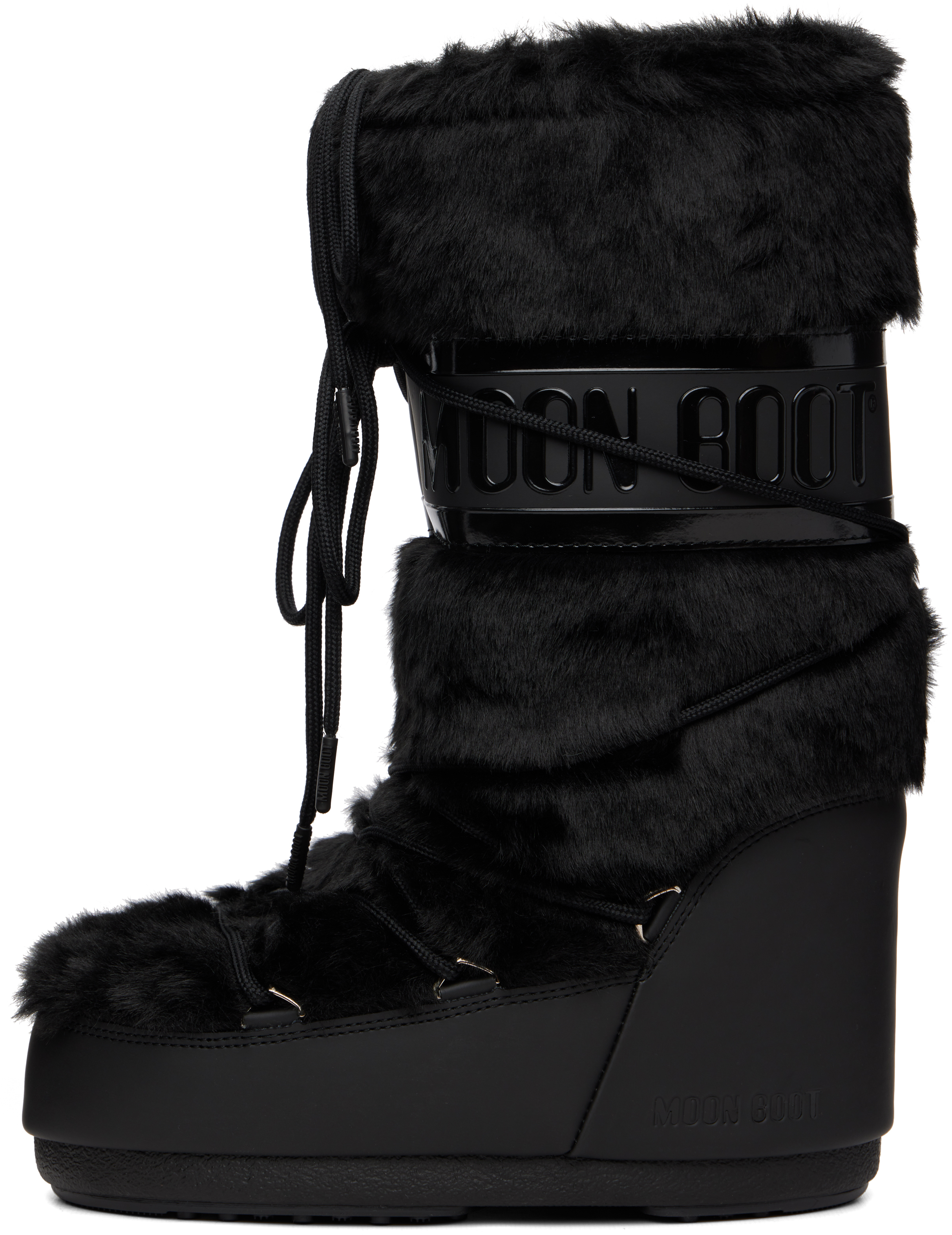 Moon Boot Black Icon Faux-fur Boots In Black
