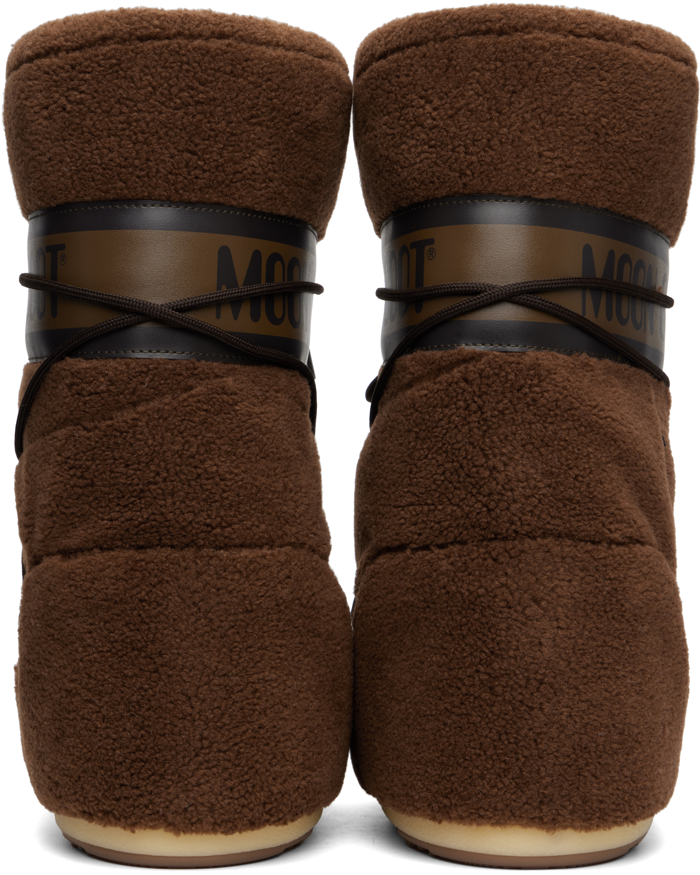 Moon Boot Brown Icon Fleece Boots In Brown