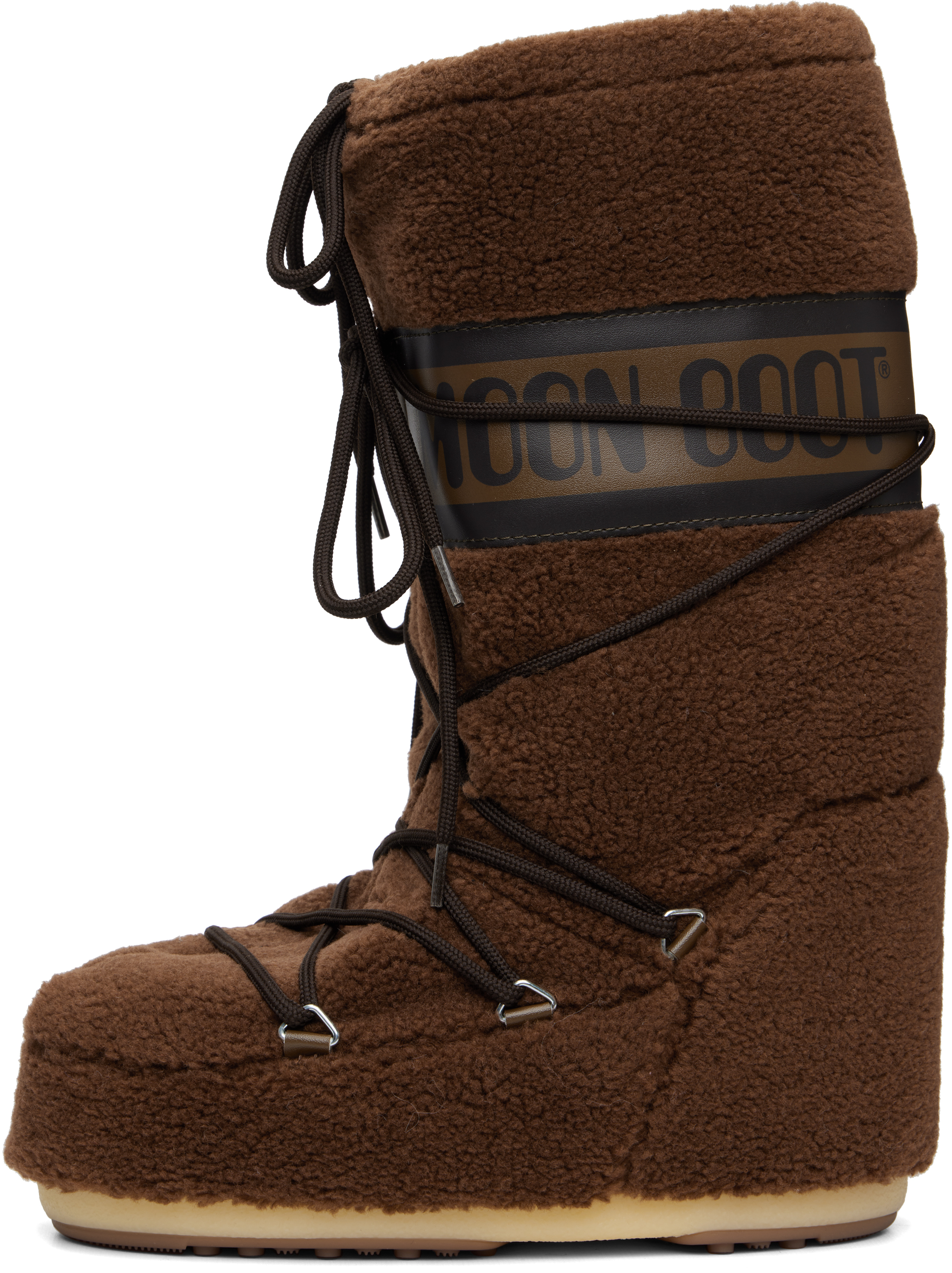 Moon Boot Brown Icon Fleece Boots In Brown