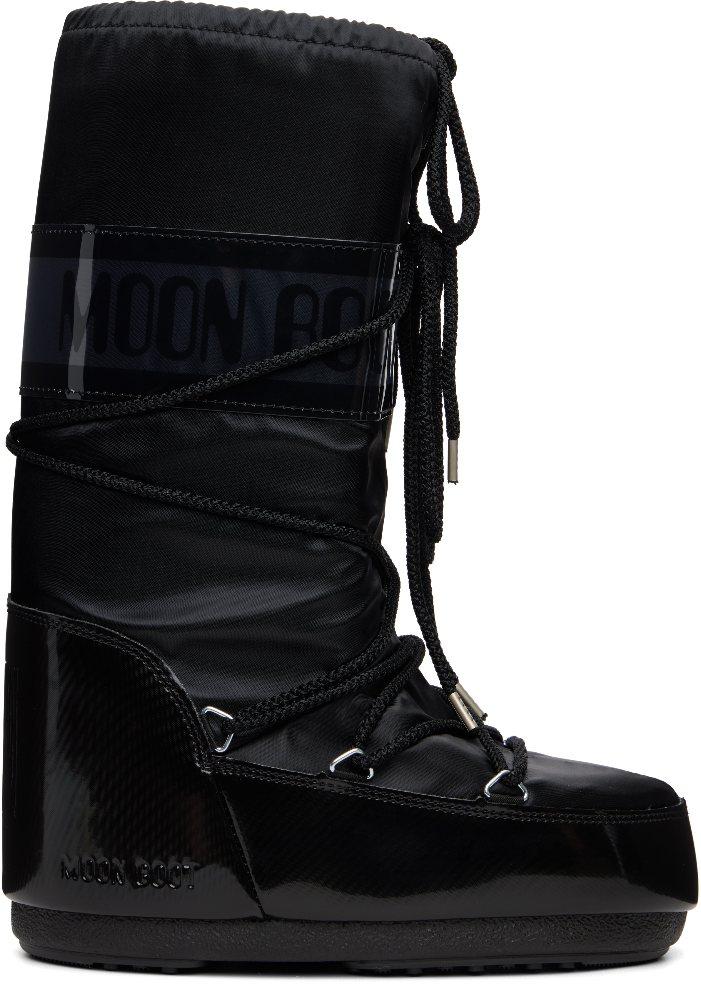 Moon Boot Black Icon Glance Satin Boots