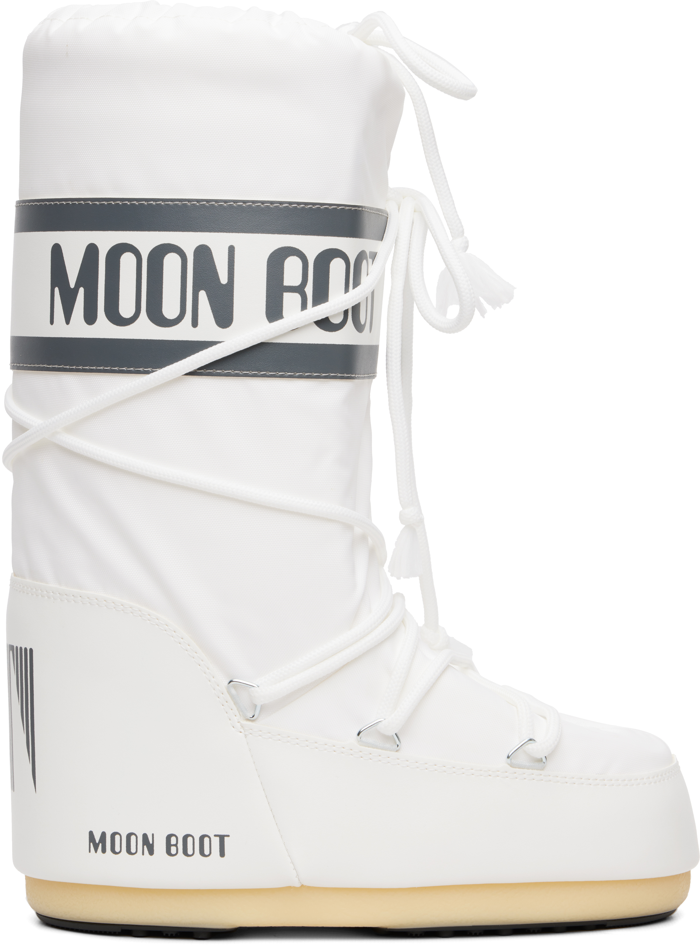 Moon Boot Womens Icon Nylon Knee-high Boots In White