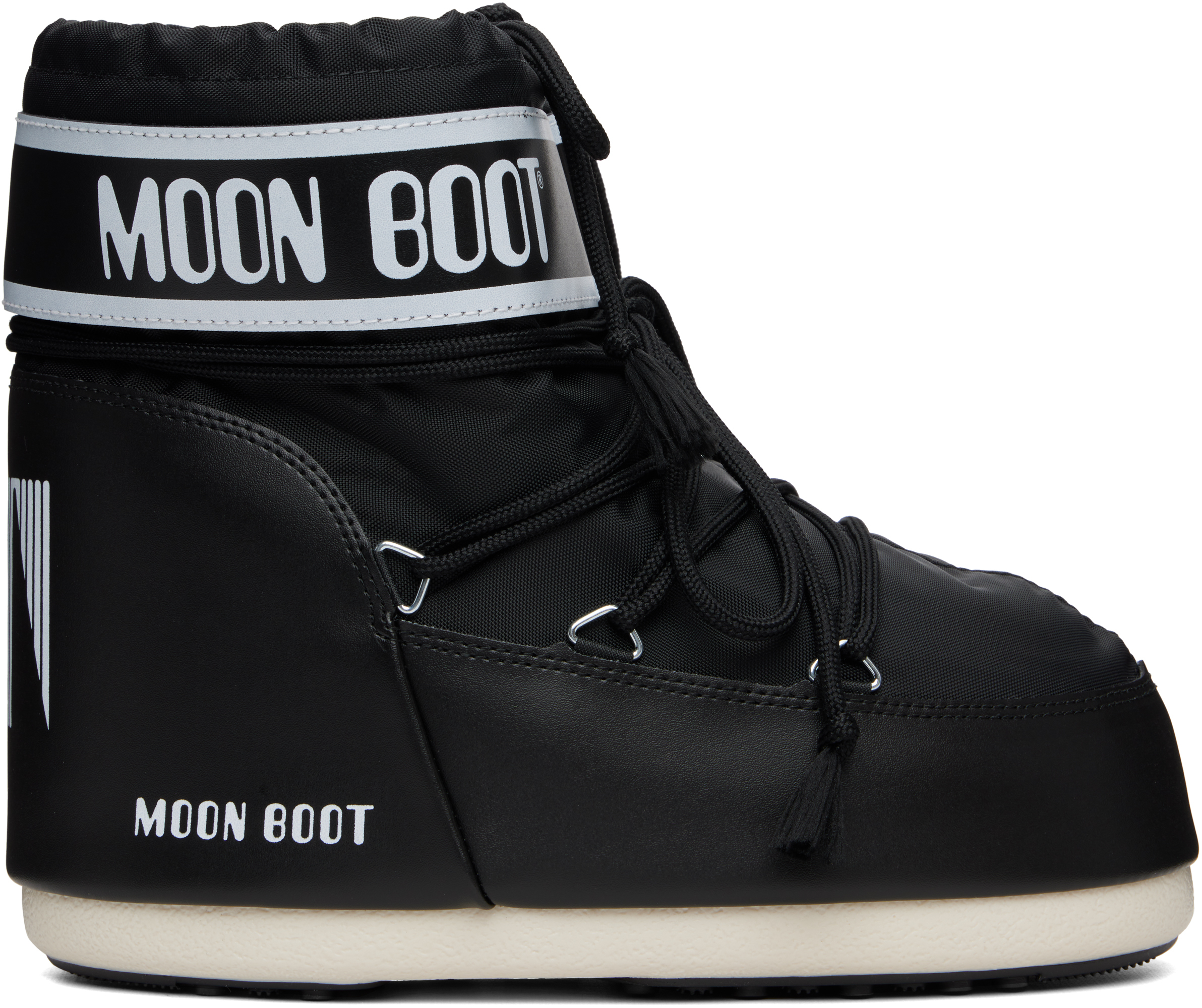 Moon Boot: Black Icon Low Nylon Boots | SSENSE Canada