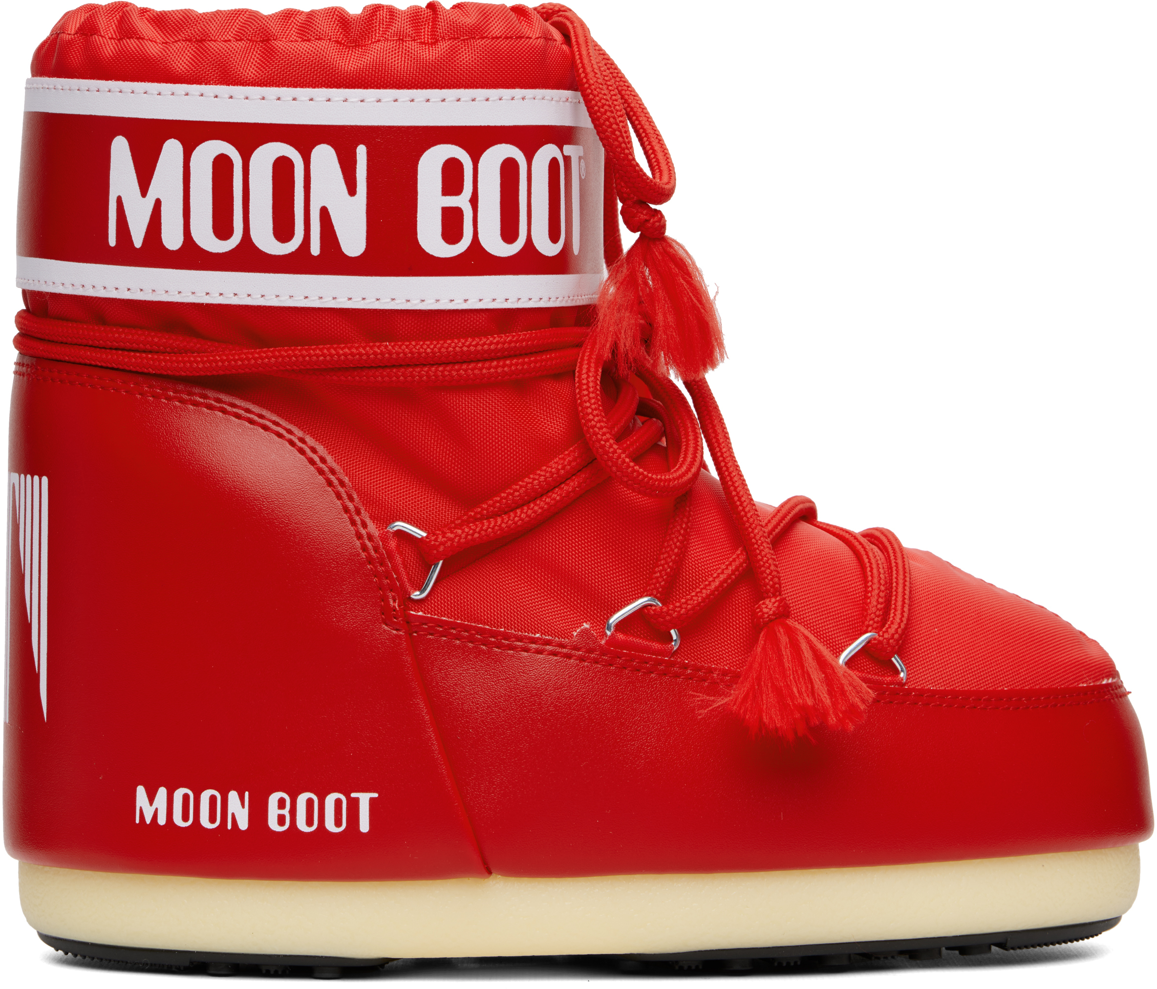 Moon Boot Red Icon Low Nylon Boots In Multi