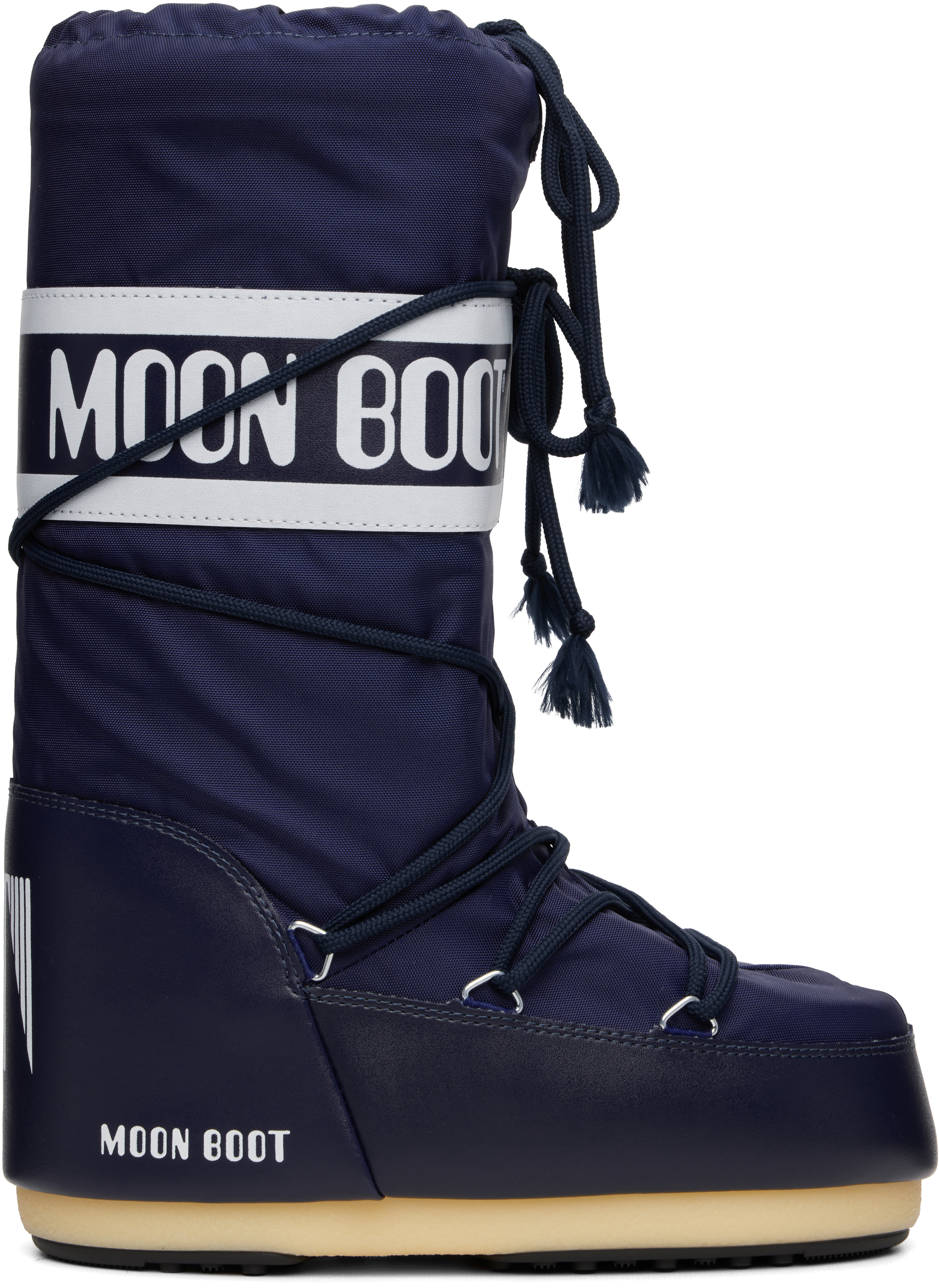 Moon Boot Navy Icon Nylon Boots In Blue