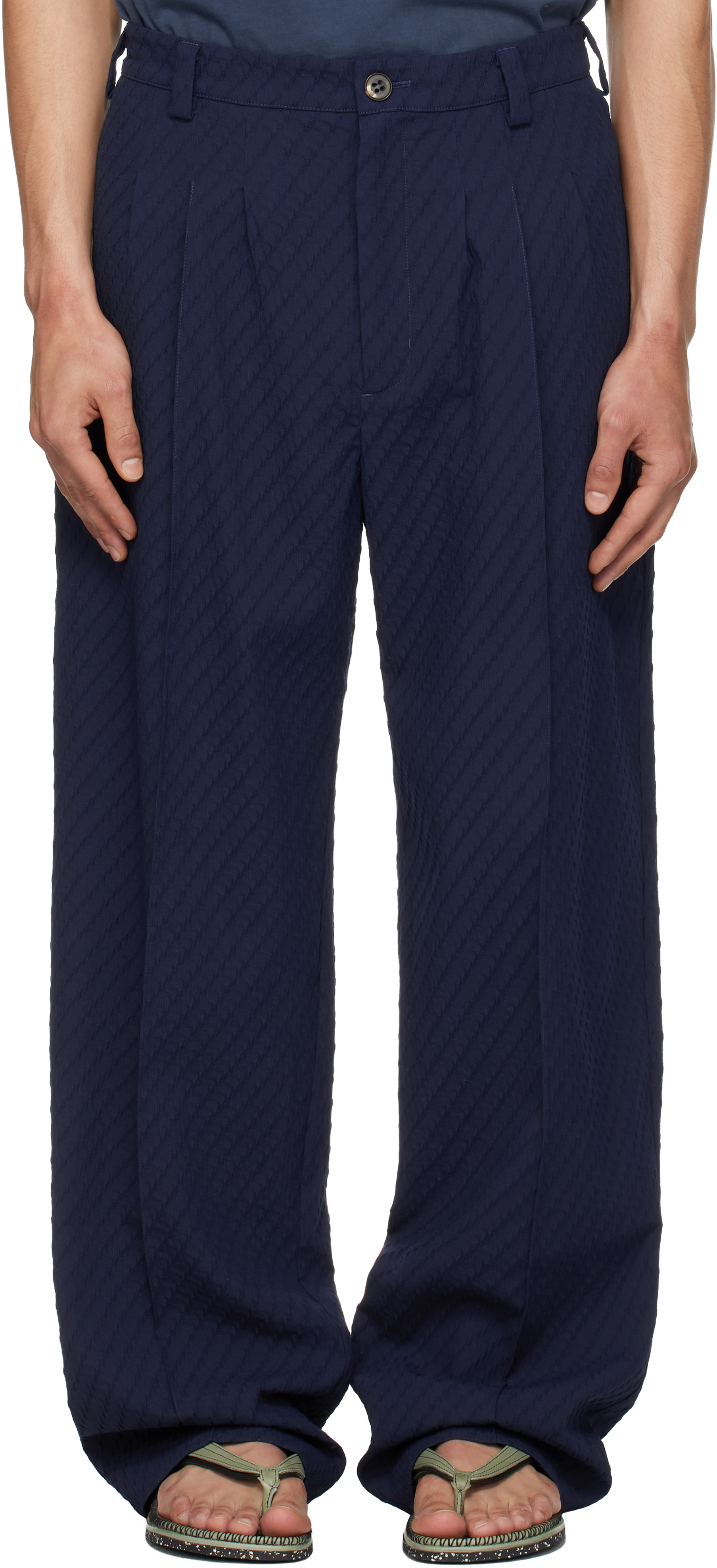 Kiko Kostadinov: Blue Noro Trousers | SSENSE