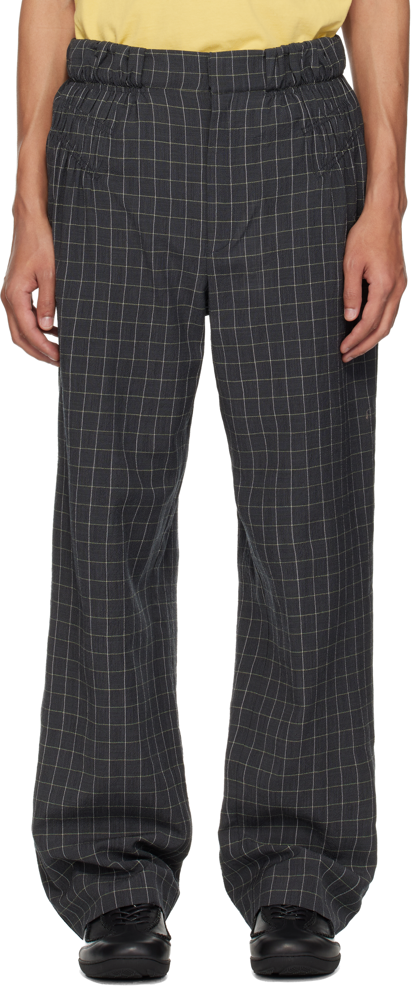 Kiko Kostadinov: Gray Minna Gathered Trousers | SSENSE Canada