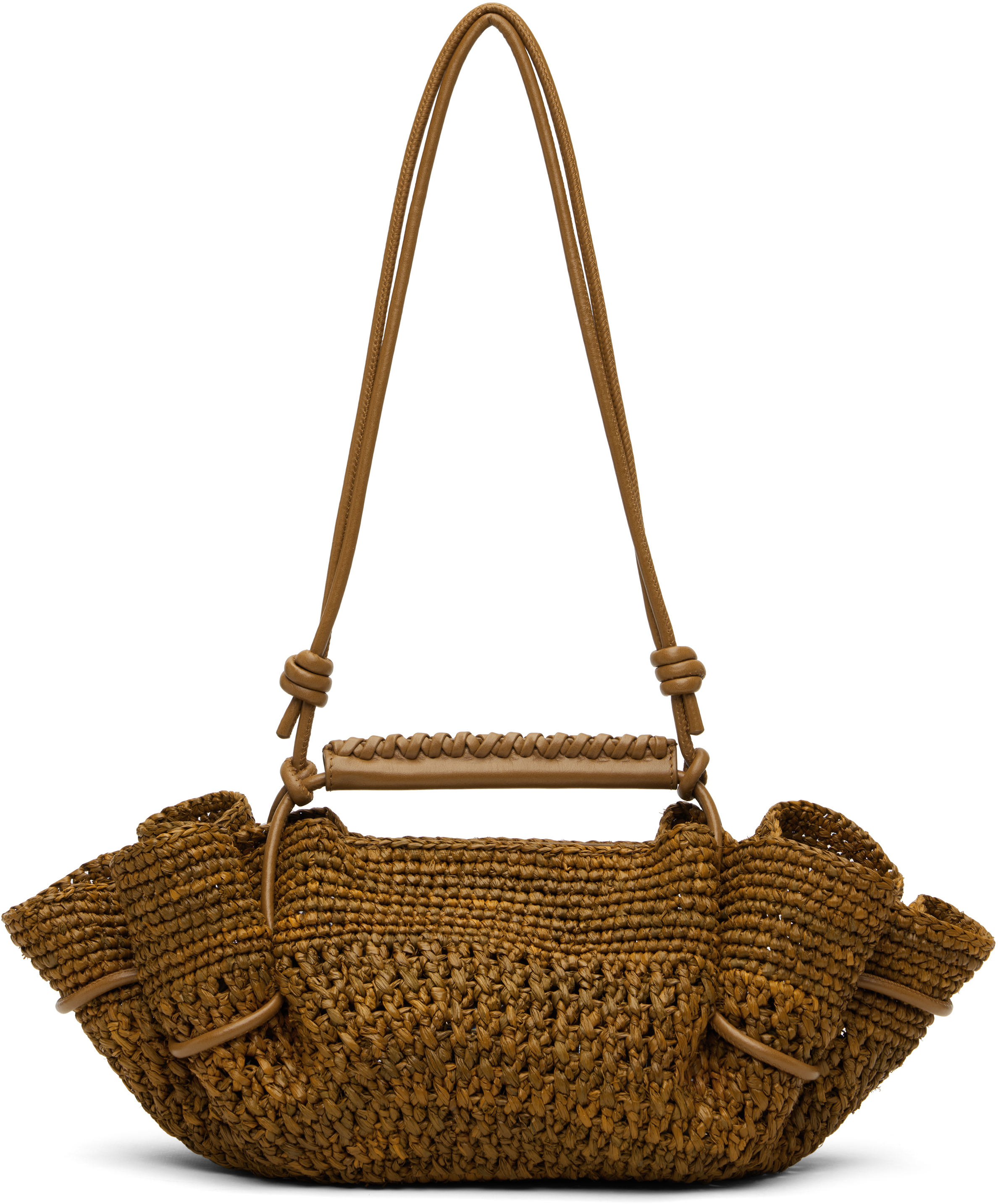 Tan Arta Mini Raffia Bag
