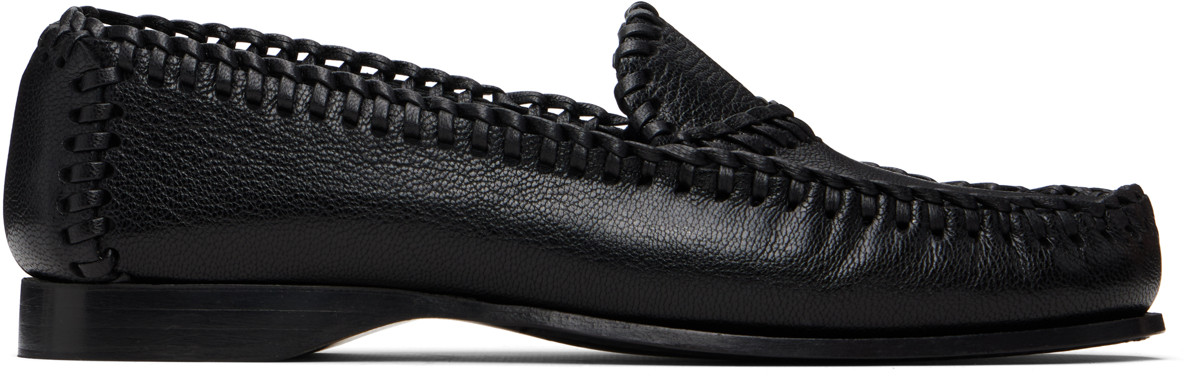 HEREU: Black Sastre Supple Shiny Loafers | SSENSE