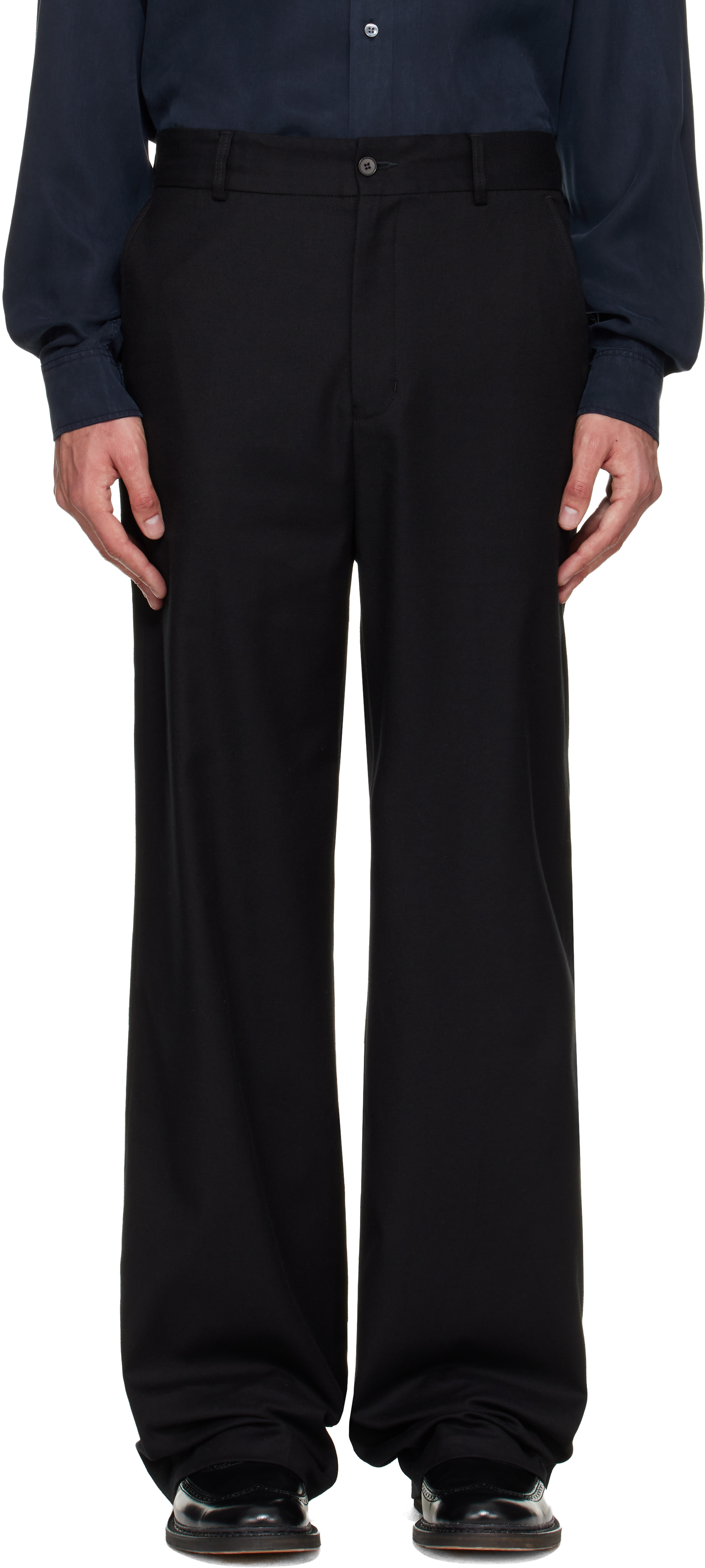 HOPE Black Straight-Fit Trousers