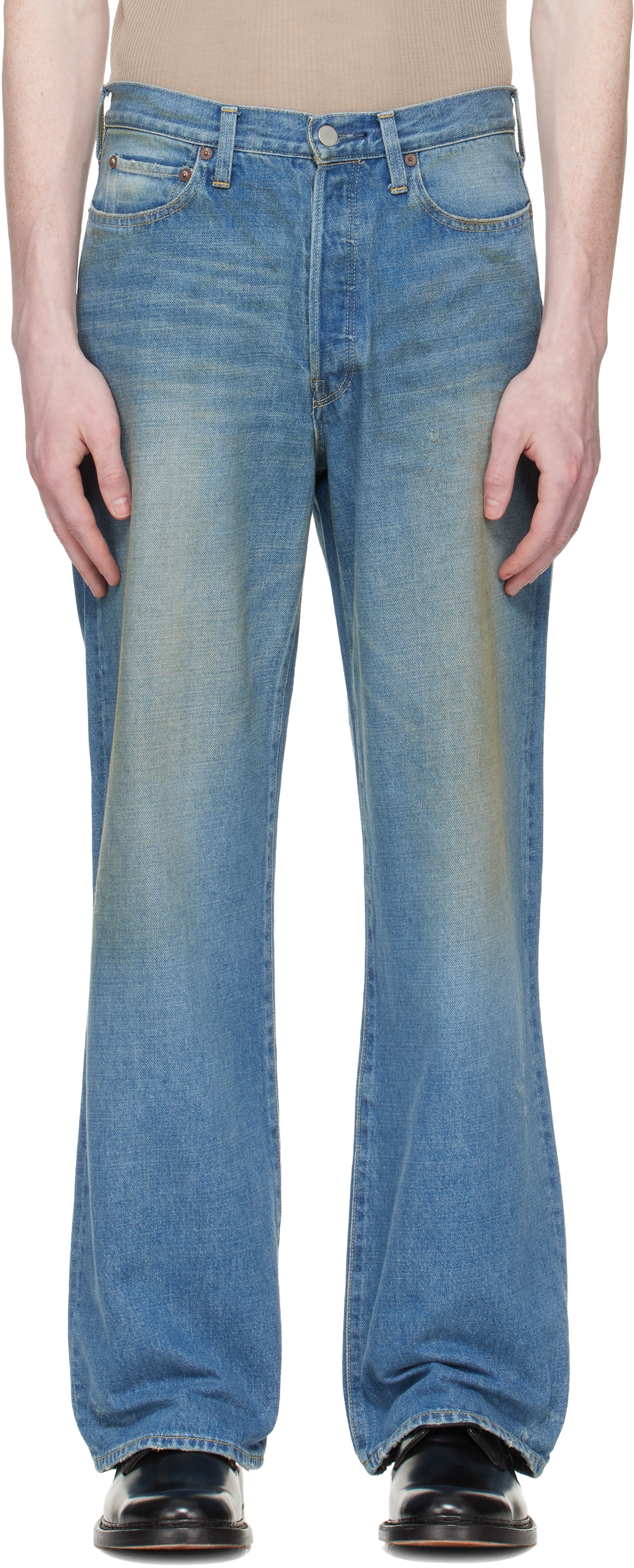 Blue Loose Jeans by ssstein on Sale