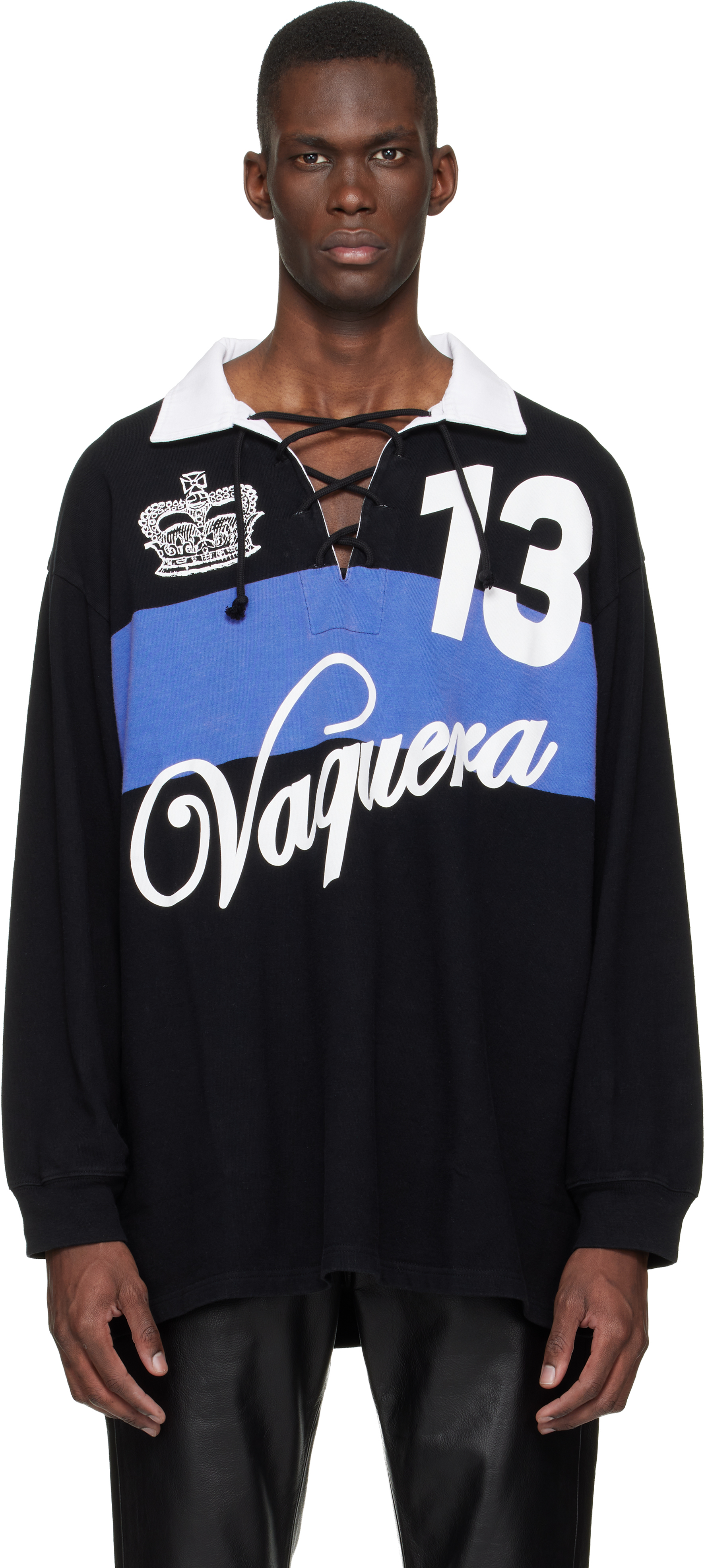 VAQUERA: ブラック ラガーシャツ | SSENSE 日本