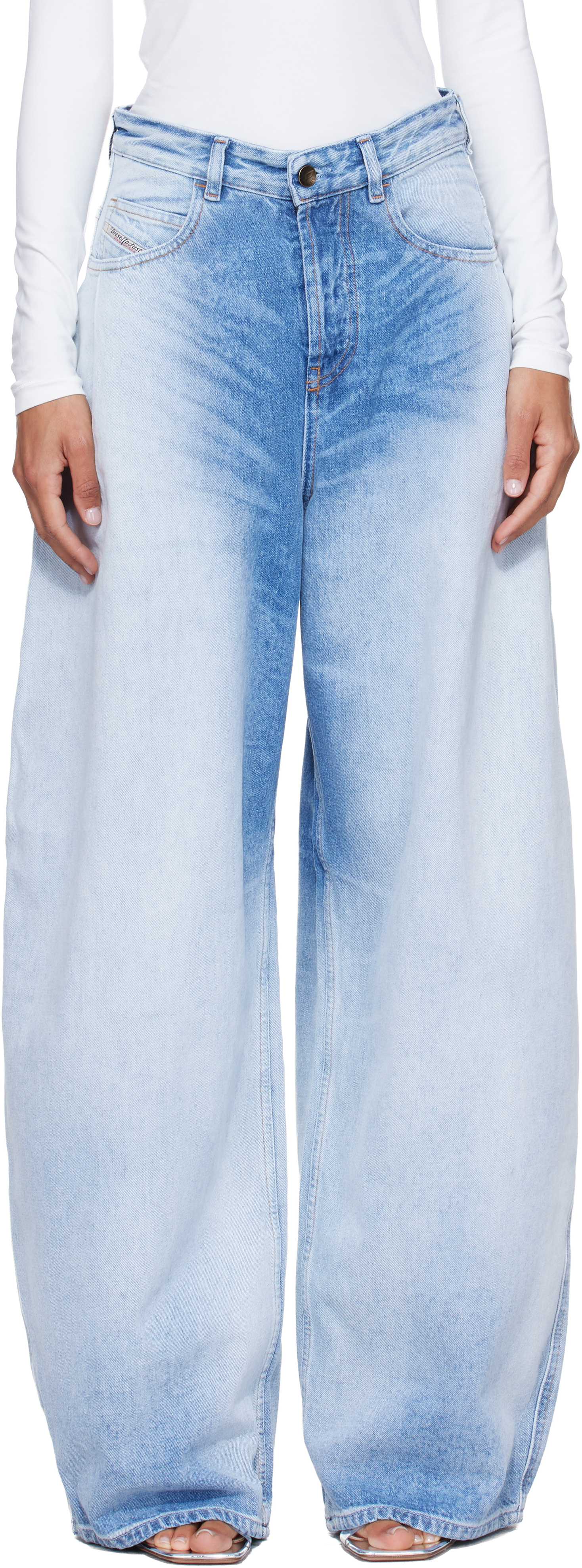 Diesel: Blue Relaxed High Waist 1987 D-Khelz Jeans | SSENSE
