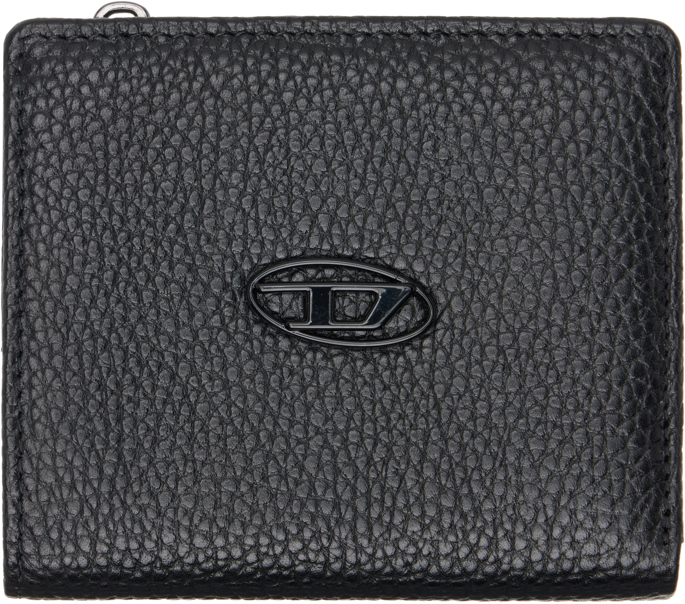 Diesel: Black Bi-Fold Zip Wallet | SSENSE
