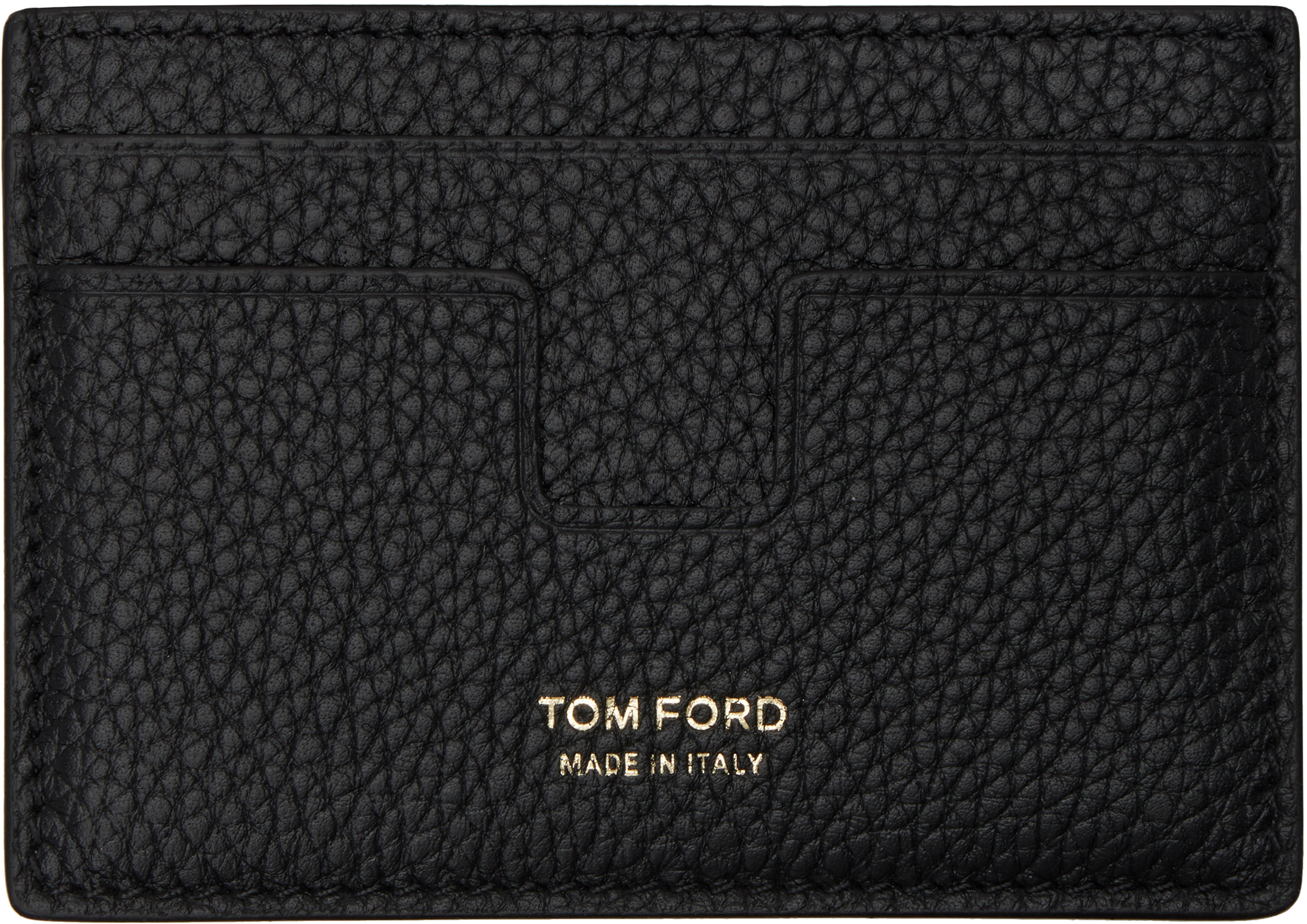 TOM FORD: ブラック ソフトグレインレザー マネークリップ カード
