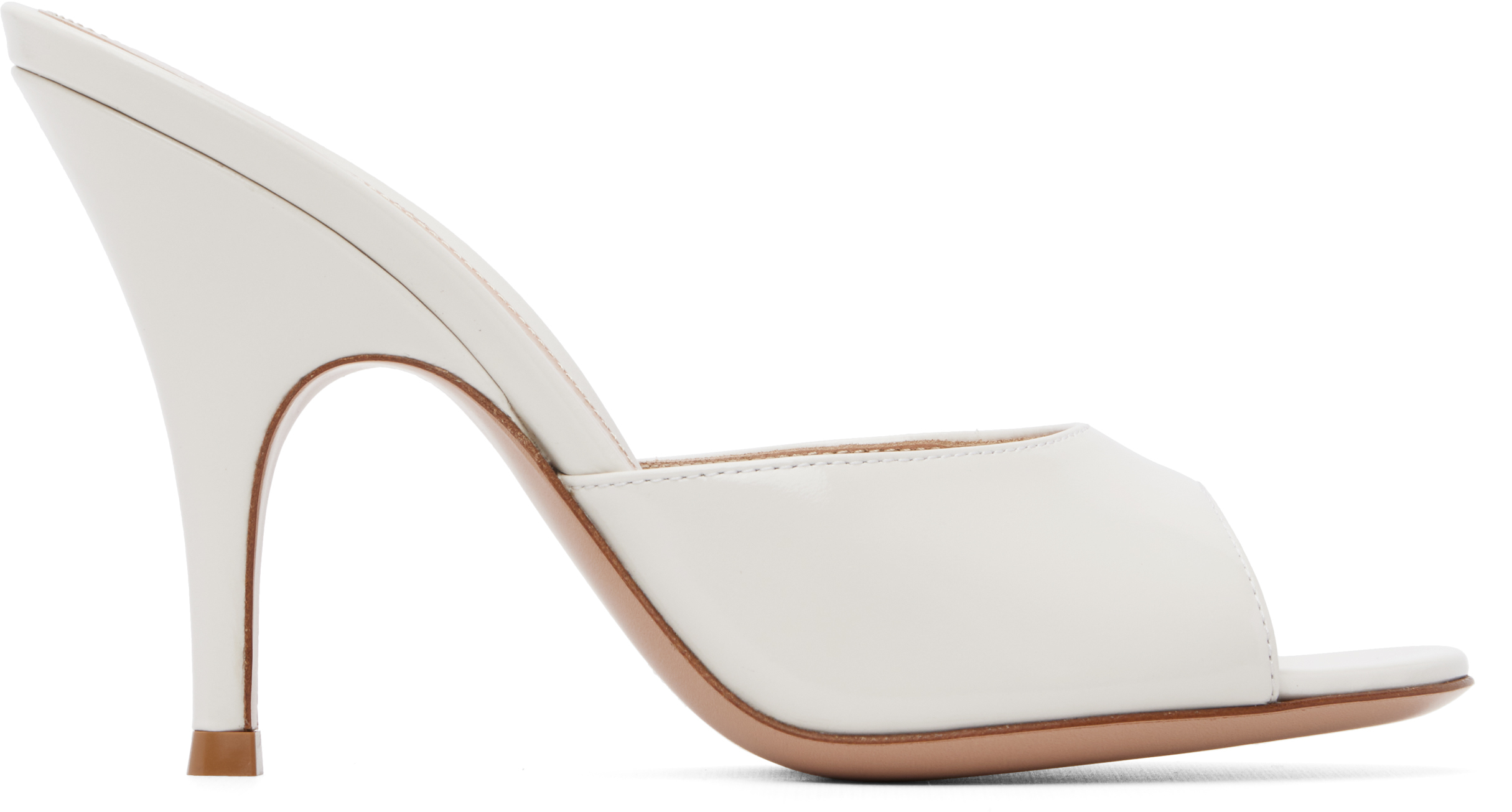 Gianvito Rossi: Off-White Sofia Mule 95 Heeled Sandals | SSENSE