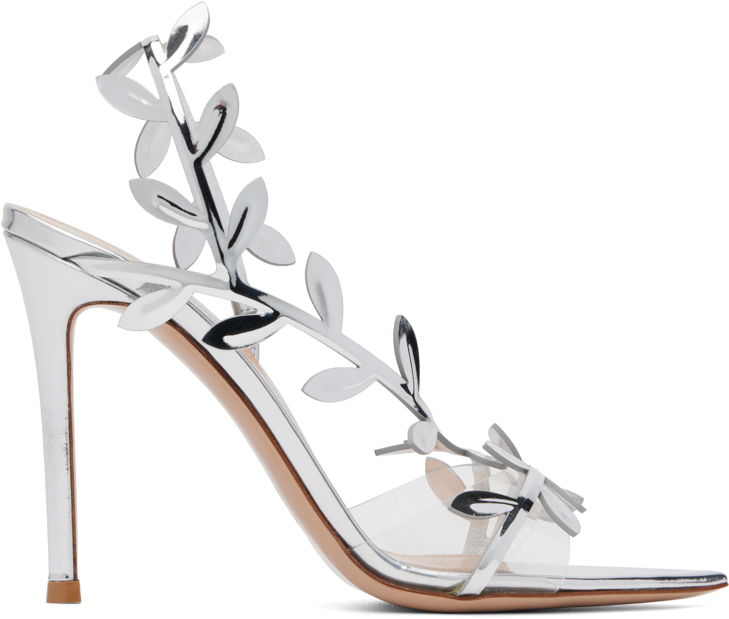 Gianvito Rossi Silver Flavia Heeled Sandals