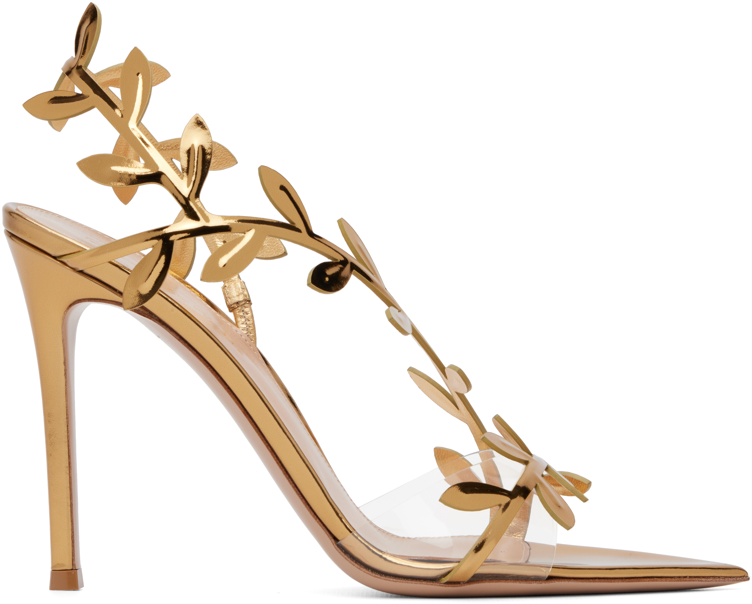 Gianvito Rossi Gold Flavia Heeled Sandals