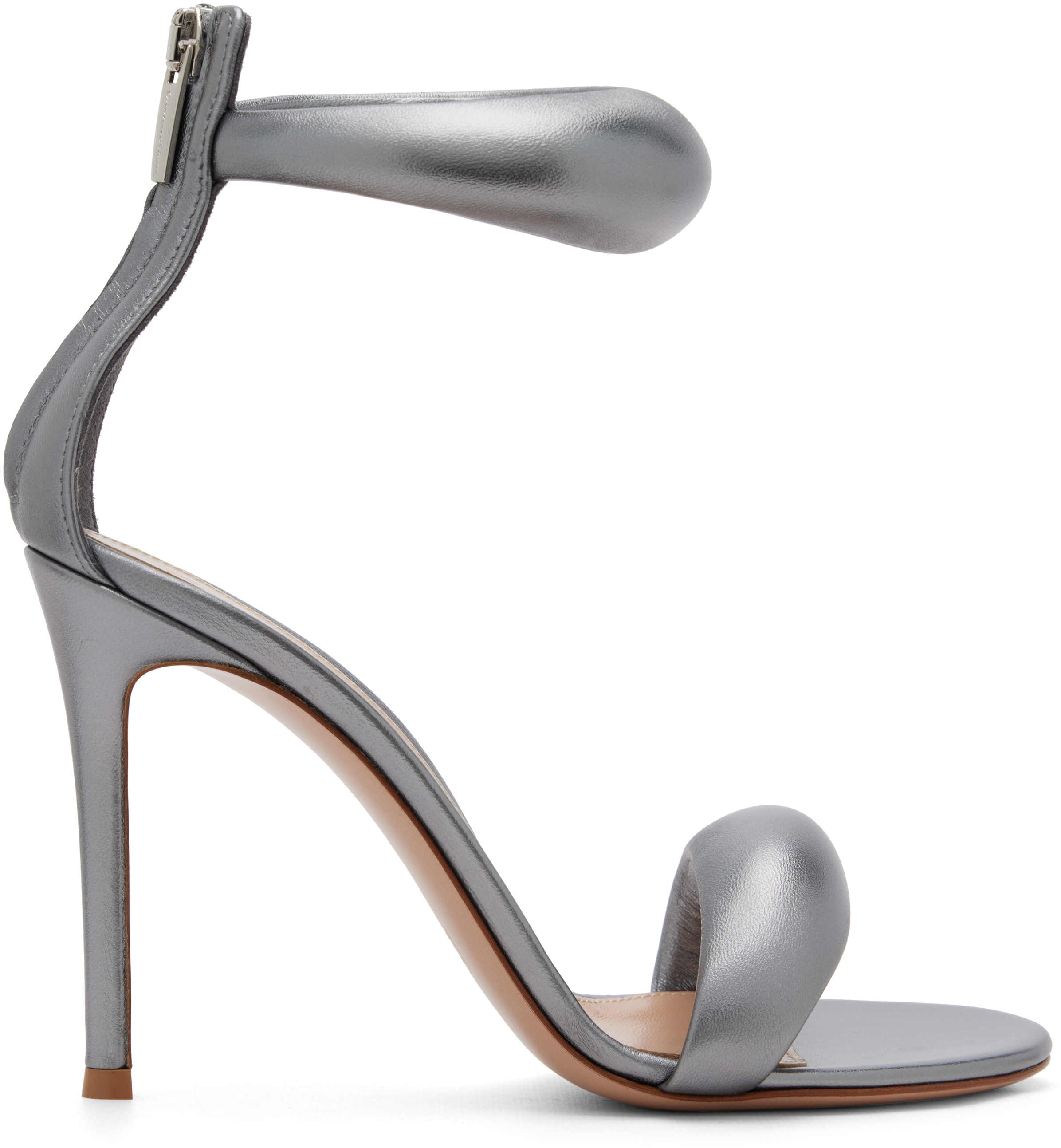 Gianvito Rossi: Gunmetal Bijoux Heeled Sandals | SSENSE Canada
