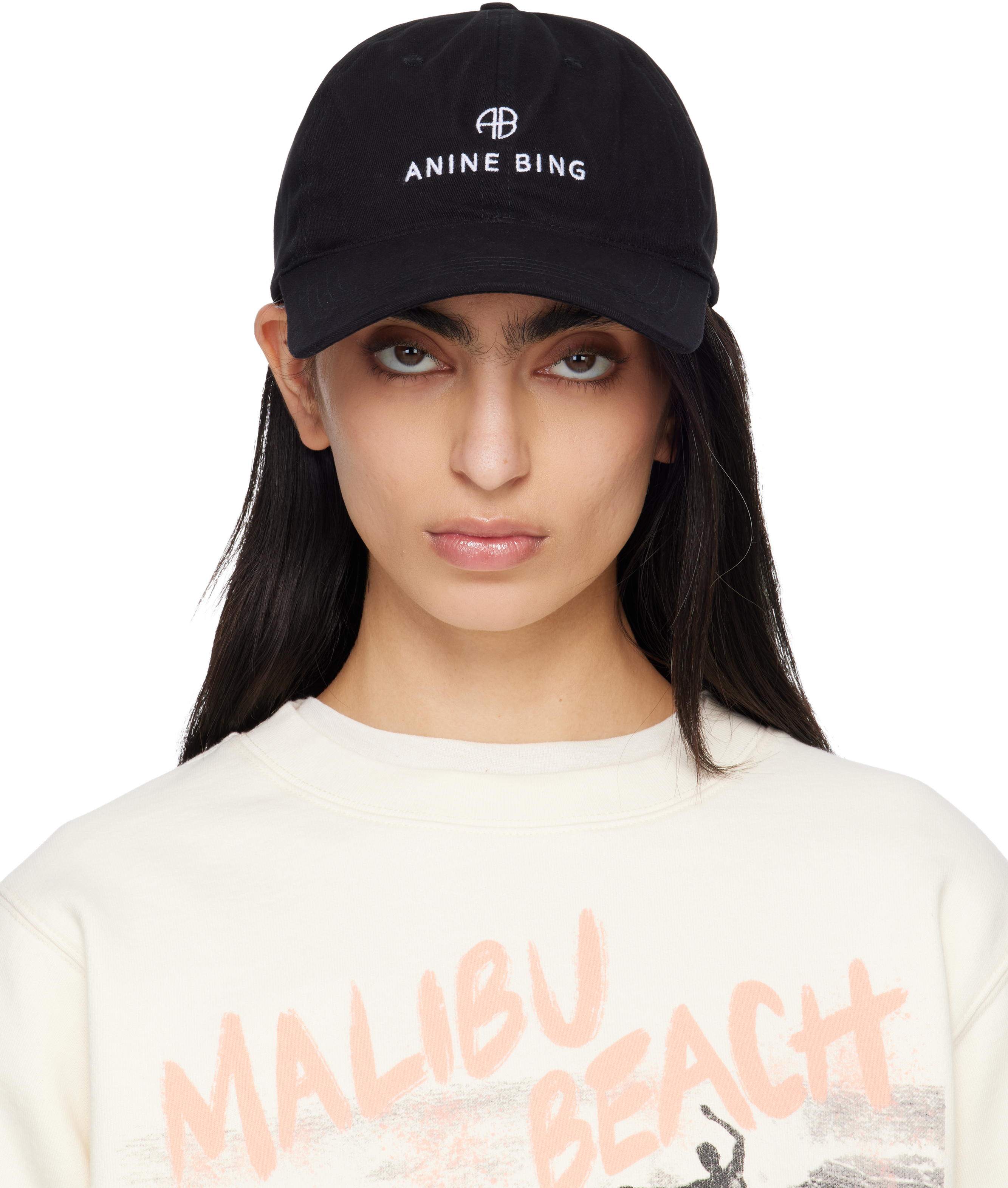 ANINE BING: Black Jeremy Baseball Cap | SSENSE