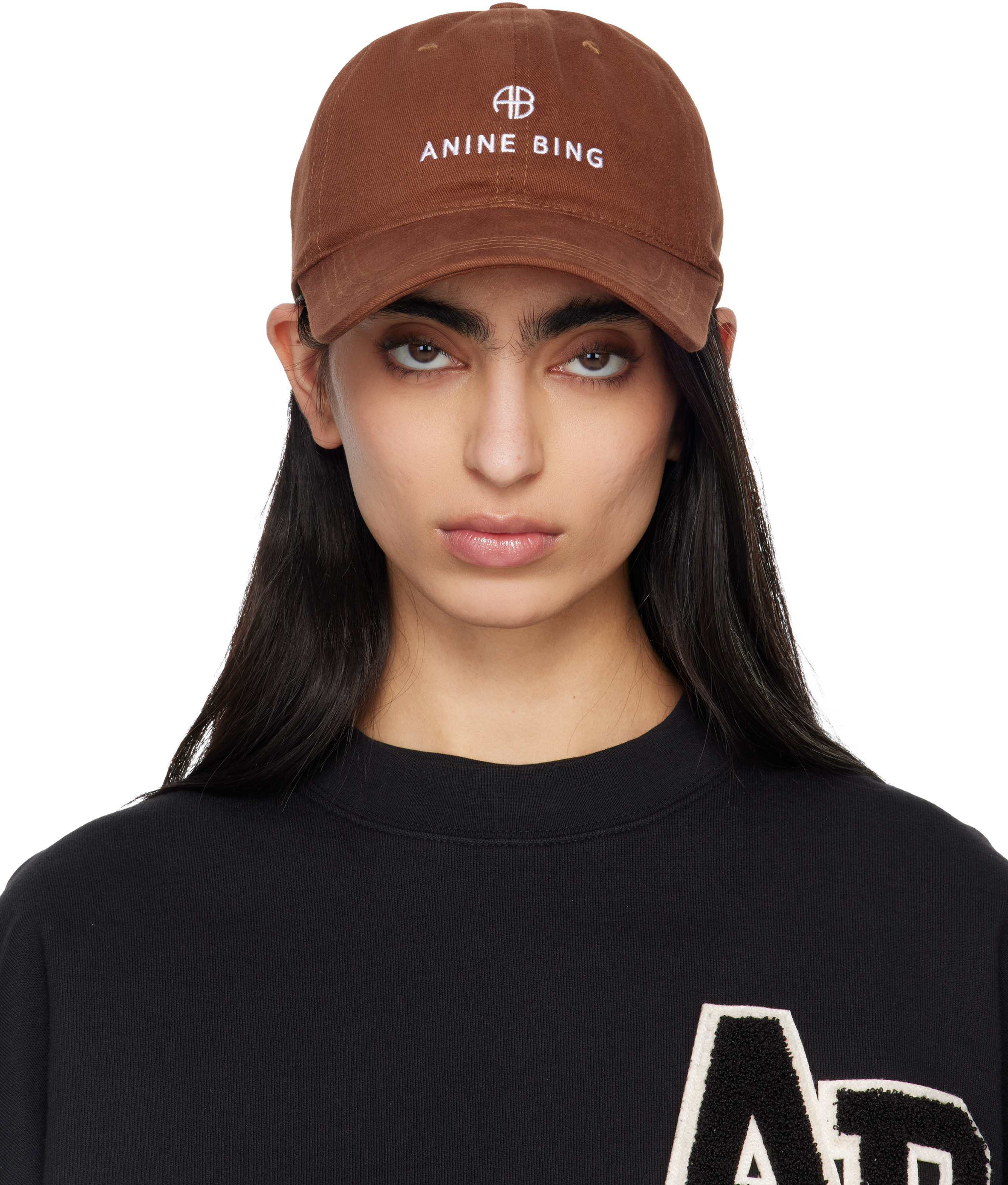 ANINE BING: Brown Jeremy Baseball Cap | SSENSE