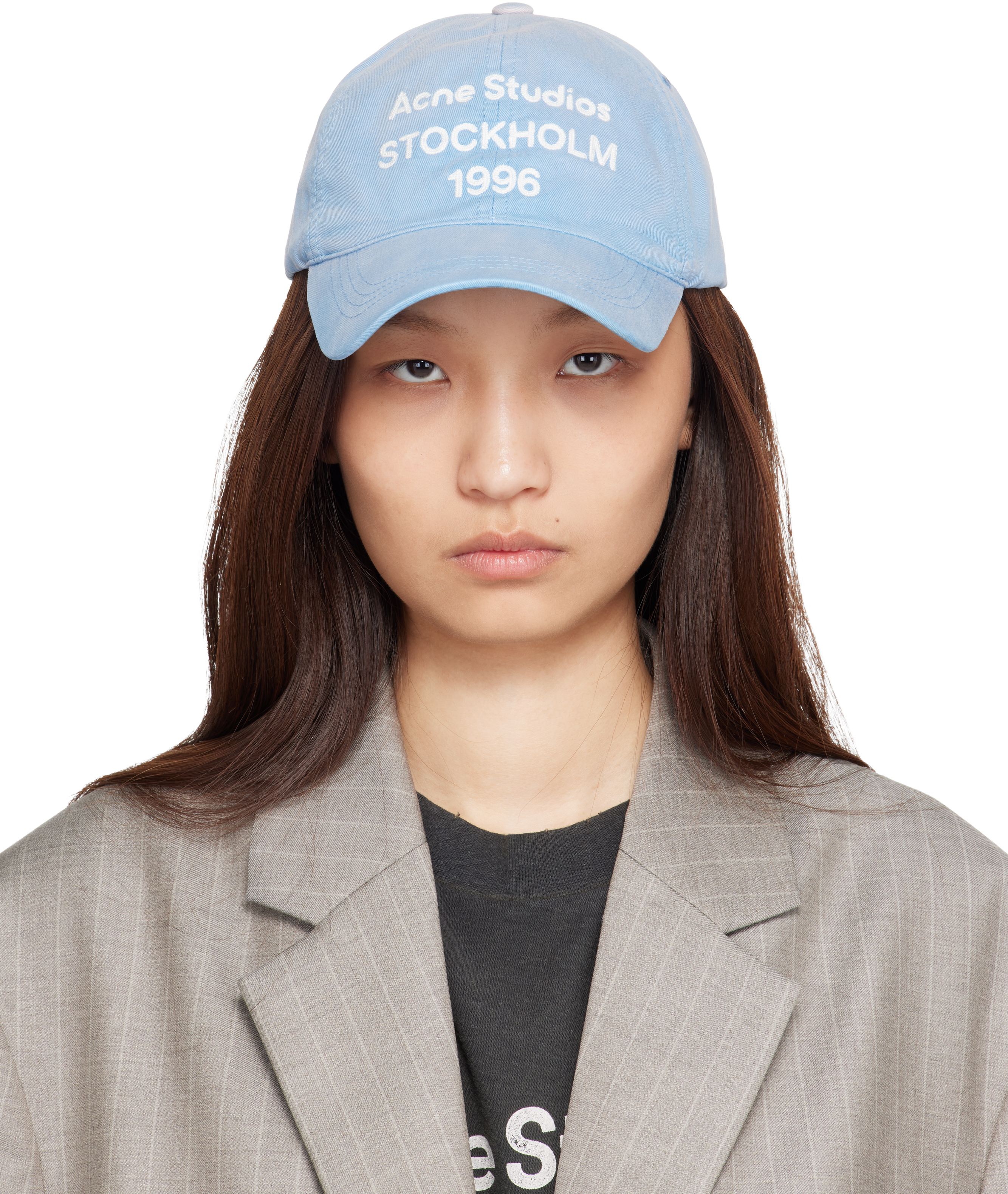 Acne Studios: Blue Logo Cap | SSENSE