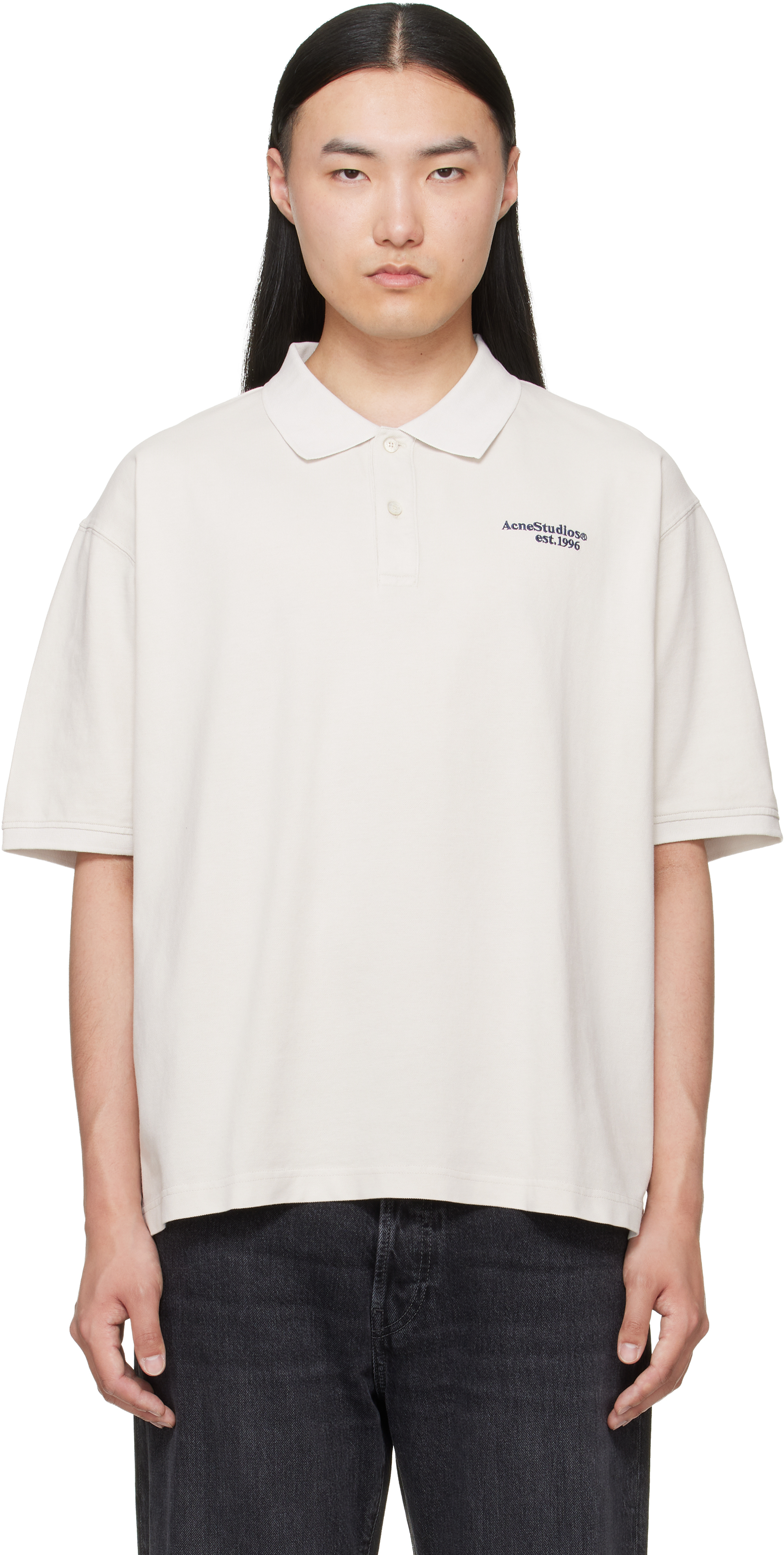 Acne Studios フェイスパッチコレクションポロシャツ　オーバーサイズ Acne Studios フェイスパッチコレクションポロシャツ オーバーサイズ