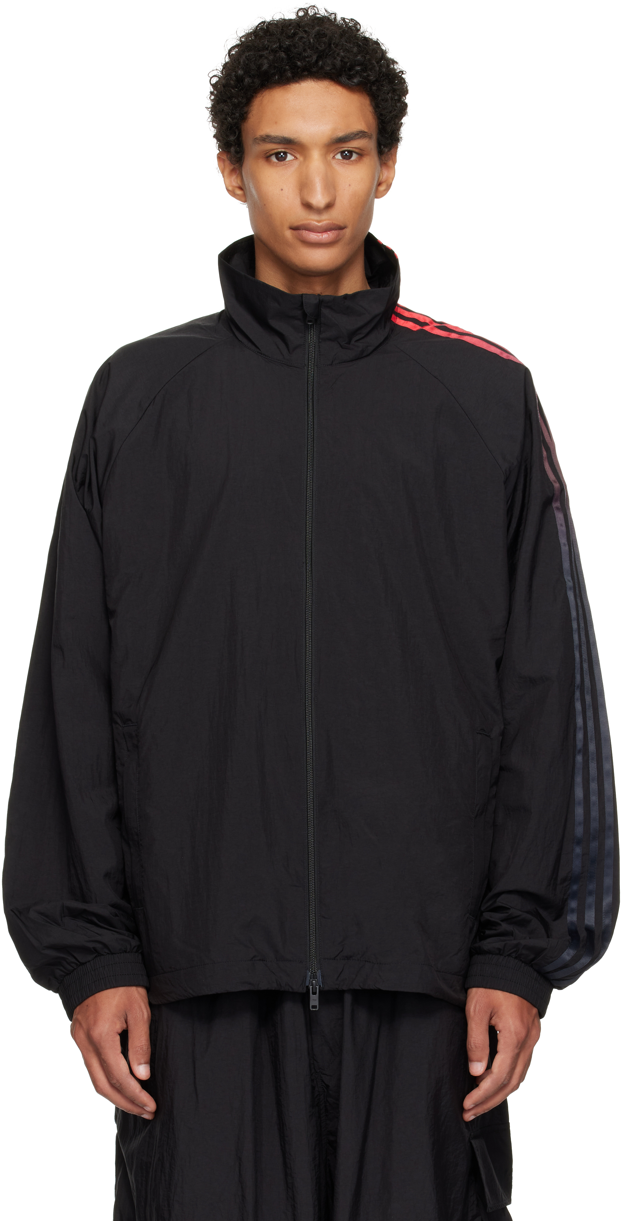 Y-3: ブラック グラデーション 3ストライプ ナイロン トラック