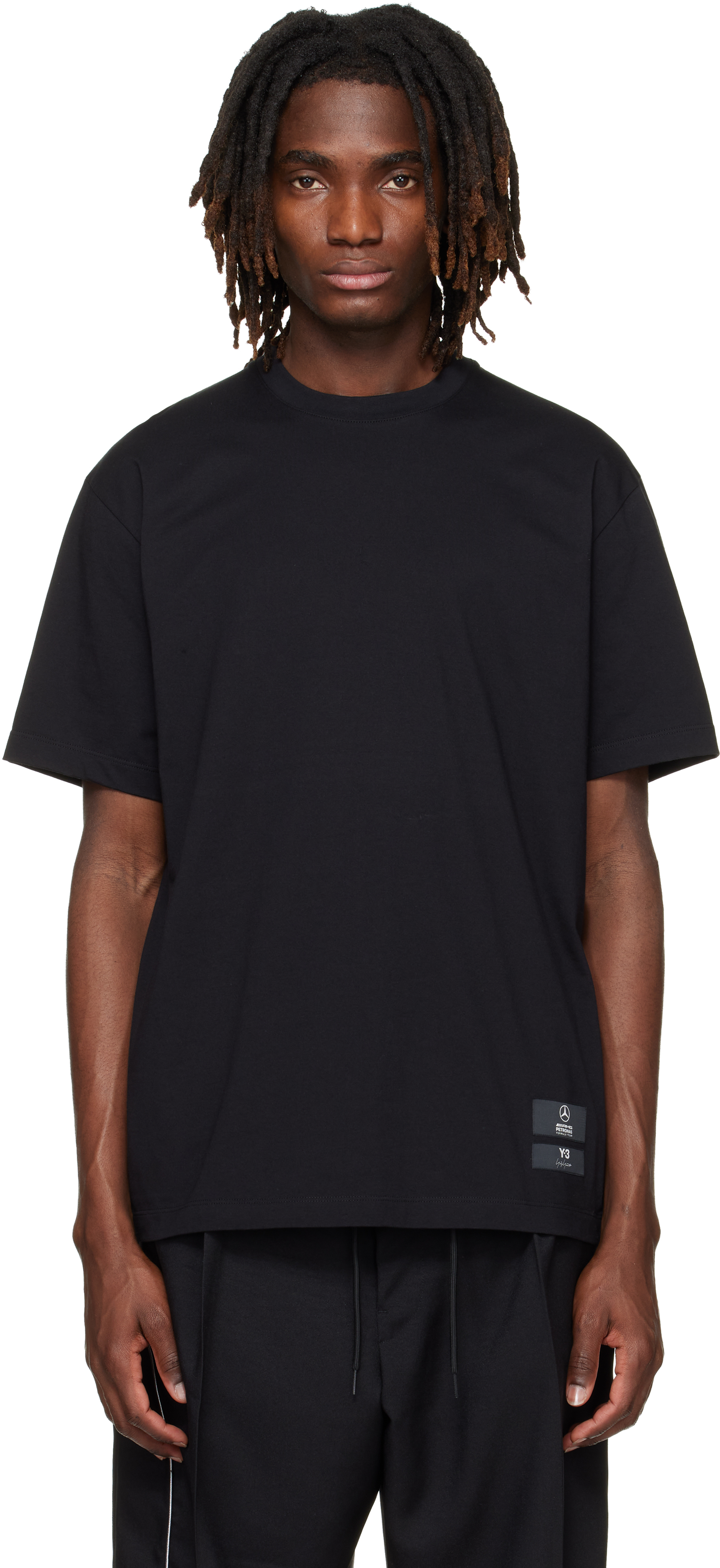 Y-3: ブラック Mercedes-AMG F1エディション Logo Stack Tシャツ 
