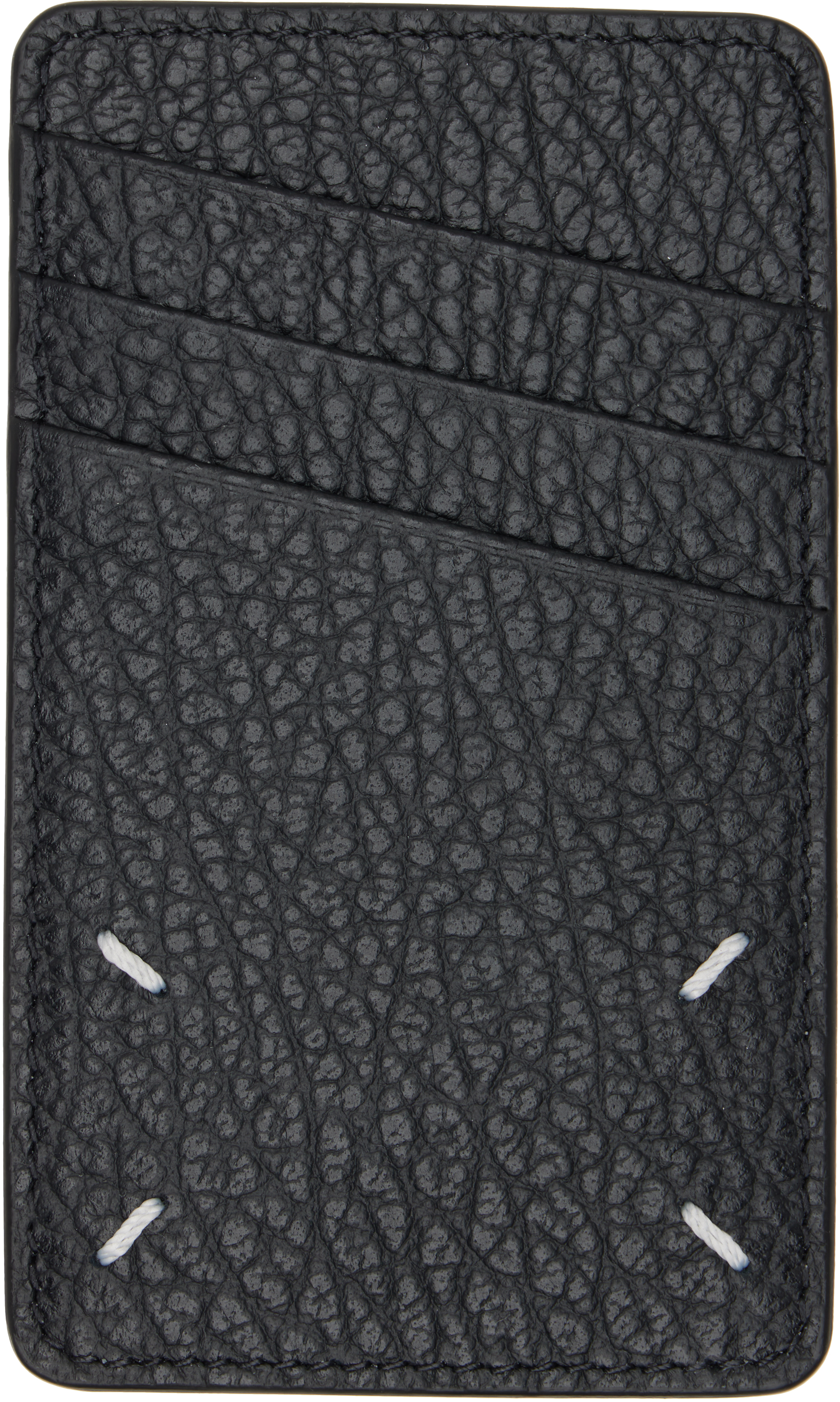 Maison Margiela: Black Four Stitches Card Holder | SSENSE