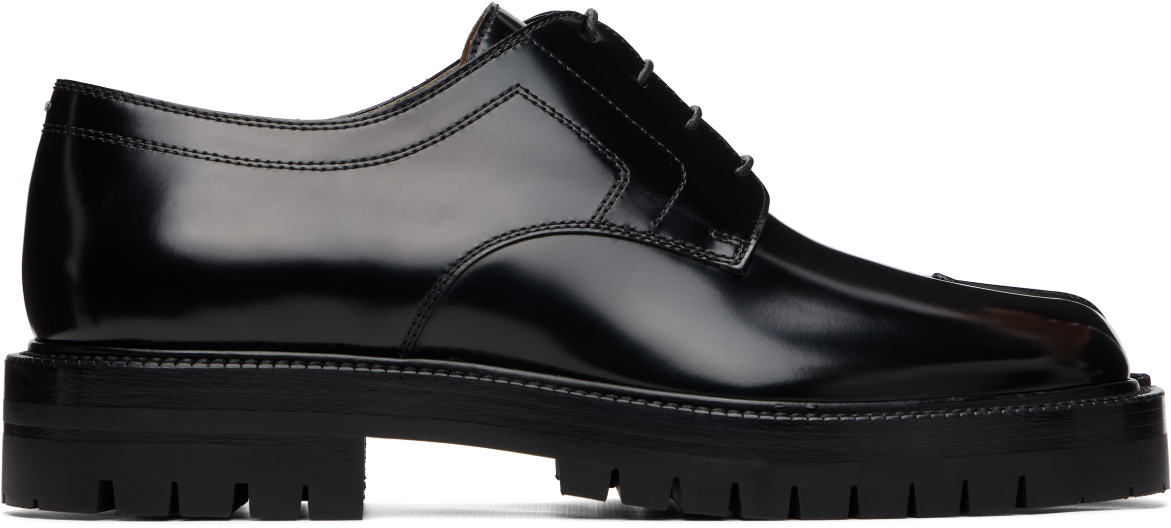 Maison Margiela: ブラック Tabi レースアップダービー | SSENSE 日本