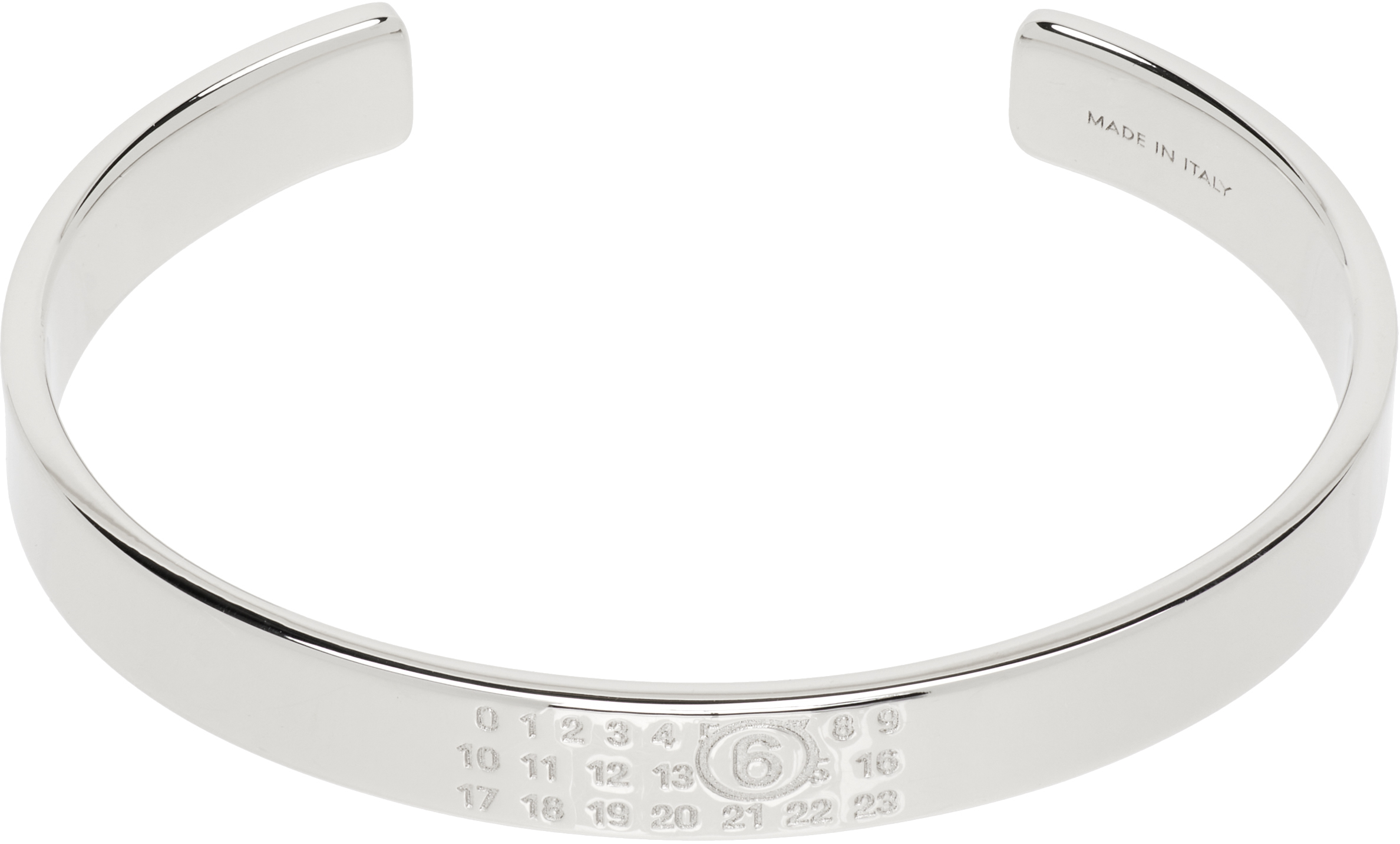 美品 MM6 Maison Margiela BRACELET MM6 Maison Margiela: Numeric Minimal Signature Cuff Bracelet | SSENSE