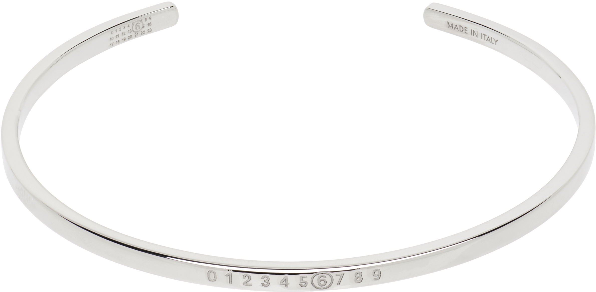 MM6 Maison Margiela: Numeric Minimal Signature Cuff Bracelet | SSENSE