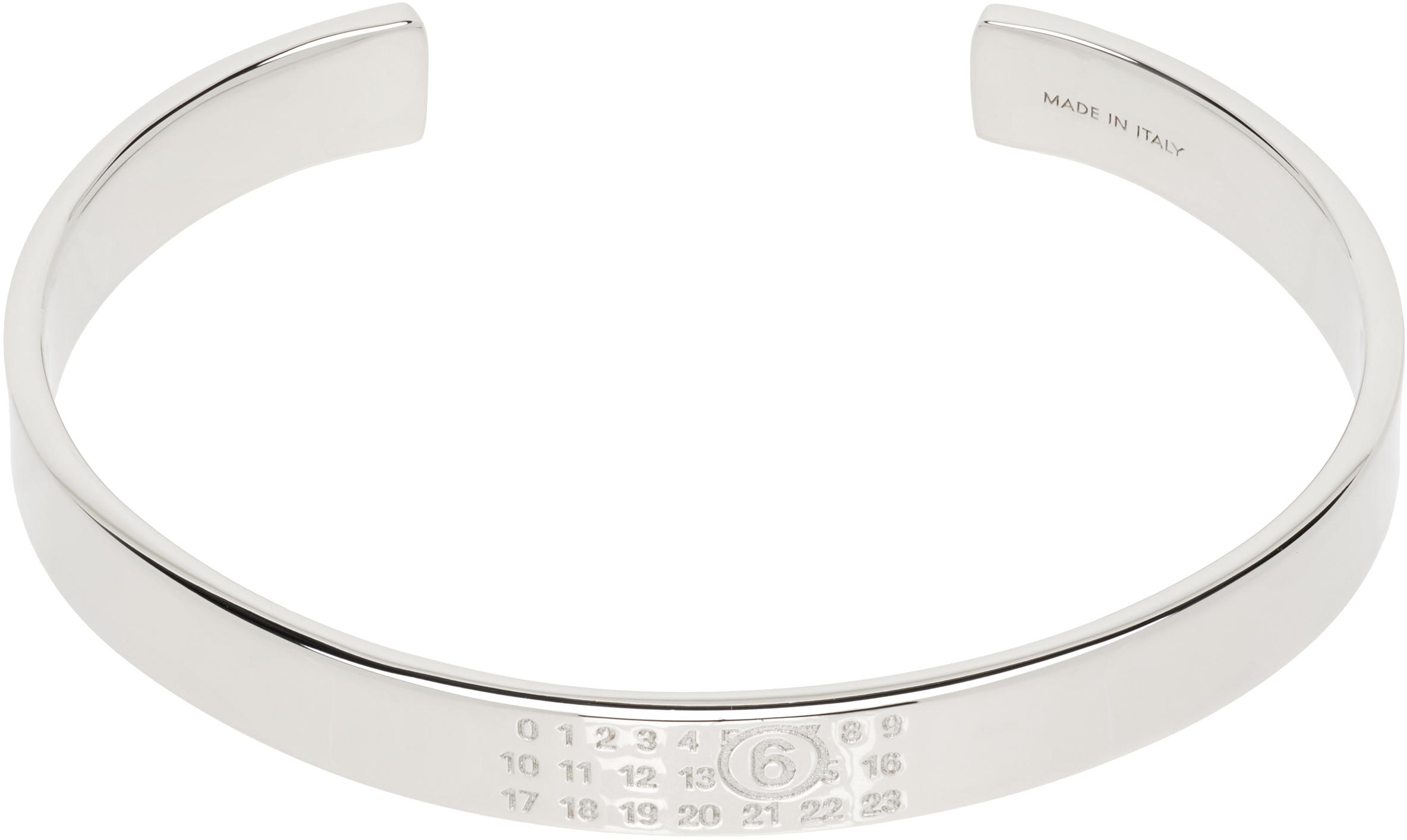 MM6 Maison Margiela ミニマルシグネチャーカフブレスレット MM6 Maison Margiela: Numeric Minimal Signature Cuff Bracelet | SSENSE