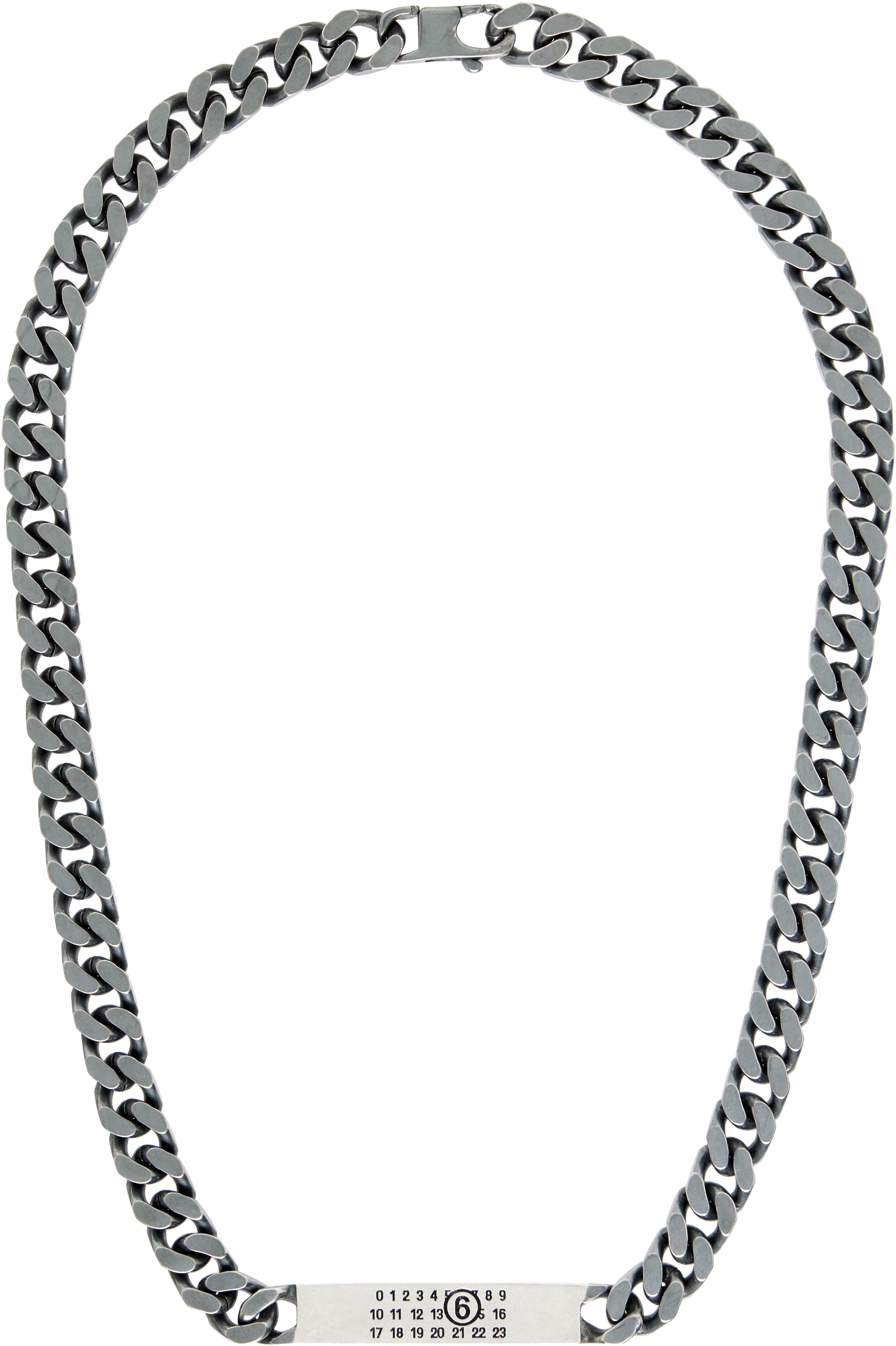 mm6maisonmargiela21ss silverplate ネックレス MM6 Maison Margiela: Classic Chain Necklace | SSENSE
