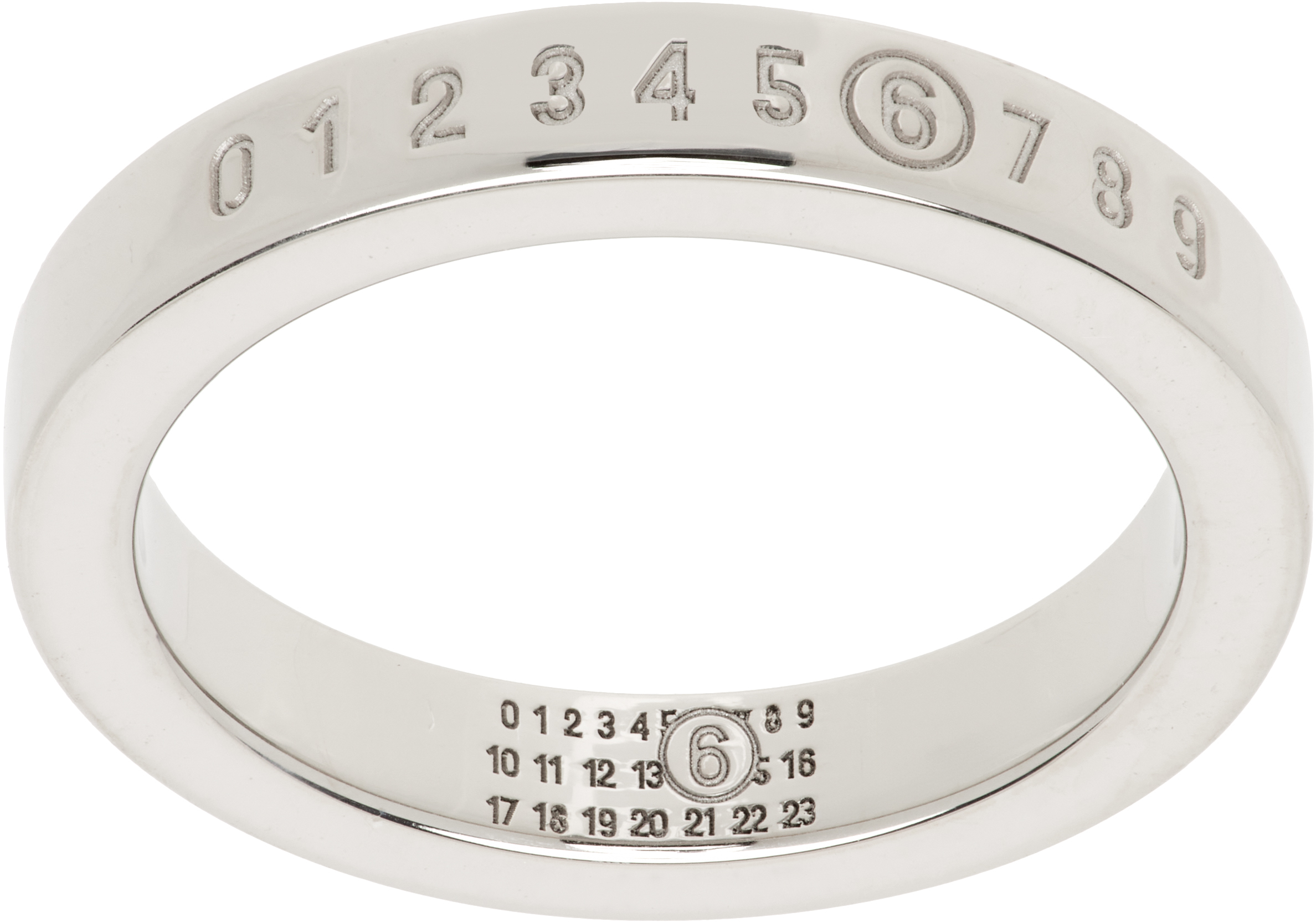MM6 Maison MargielaリングNumeric MINIMAL MM6 Maison Margiela: Numeric Minimal Signature Ring | SSENSE