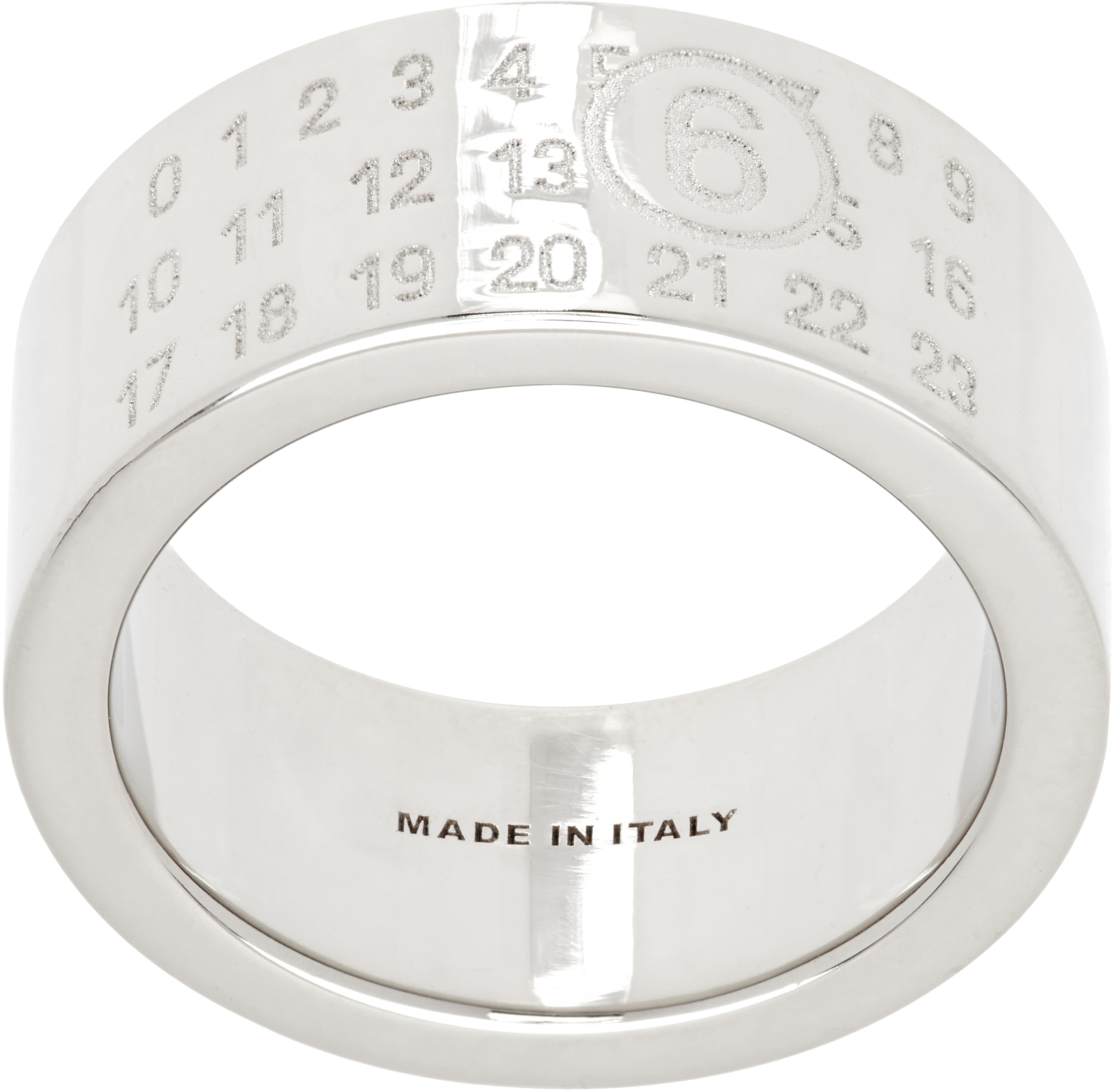 MM6 Maison Margiela: Numeric Minimal Signature Ring | SSENSE