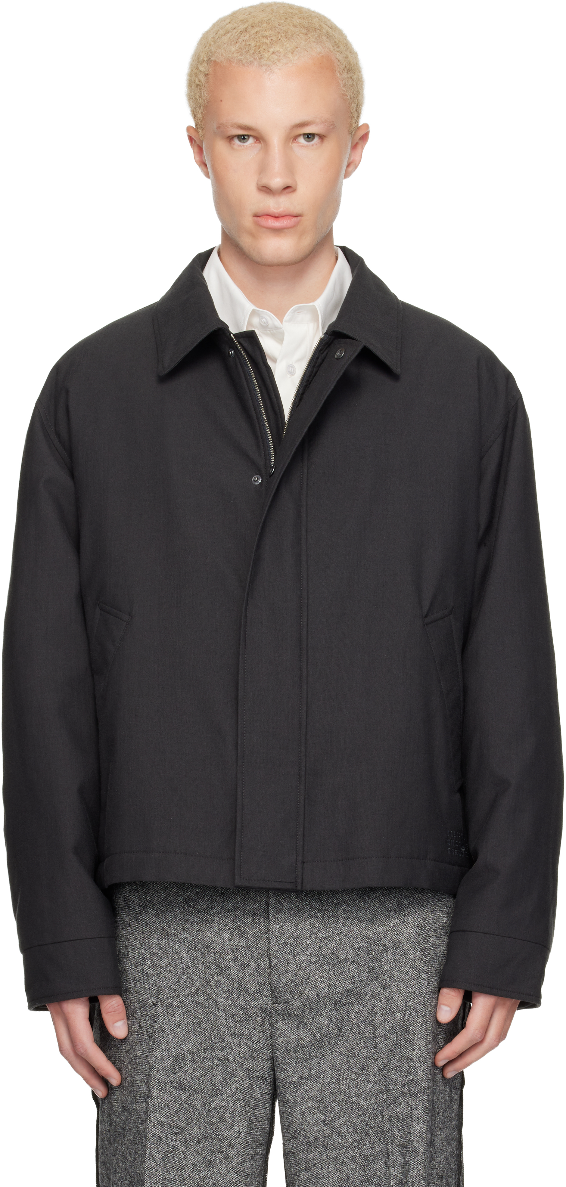 l*t様 MaisonMargiela inside pocket cotton MM6 Maison Margiela: Gray Insulated Cotton Wool Jacket | SSENSE