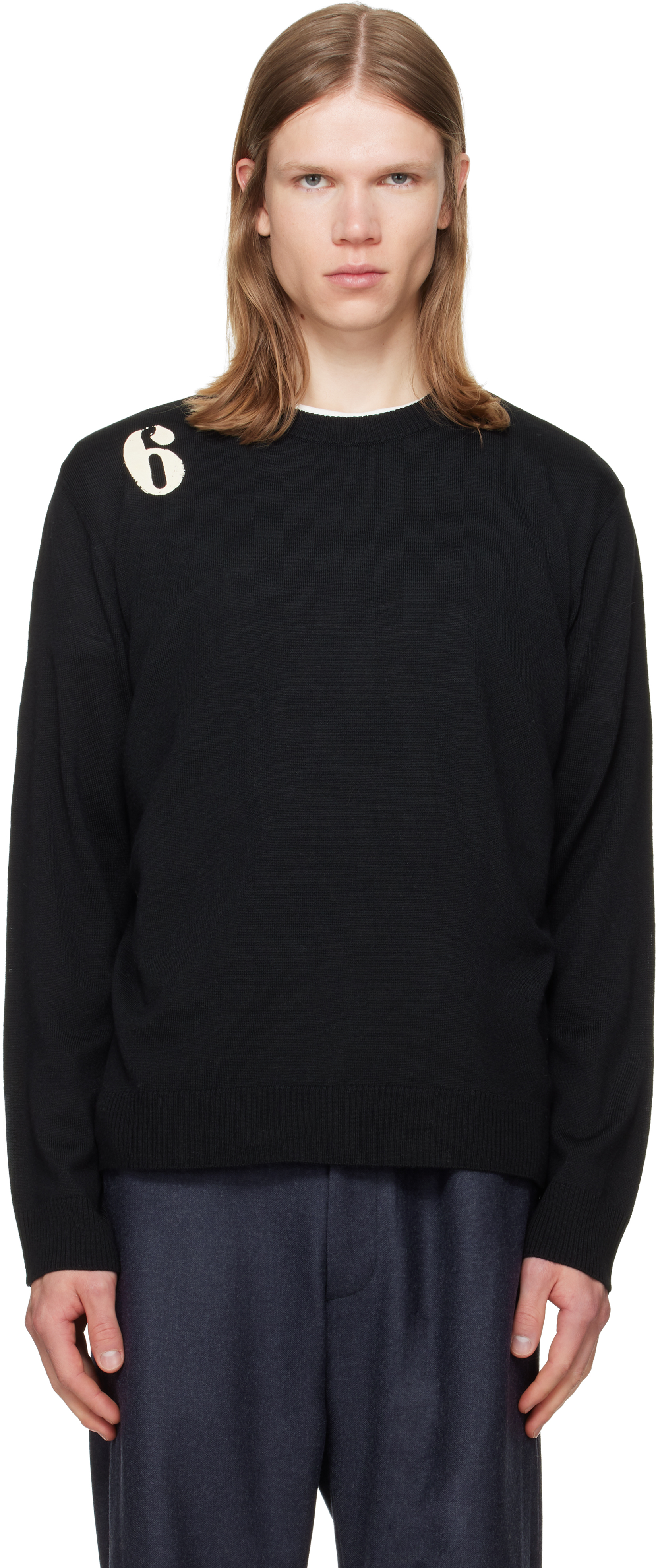 MM6 Maison Margiela: Black Wool Sweater | SSENSE