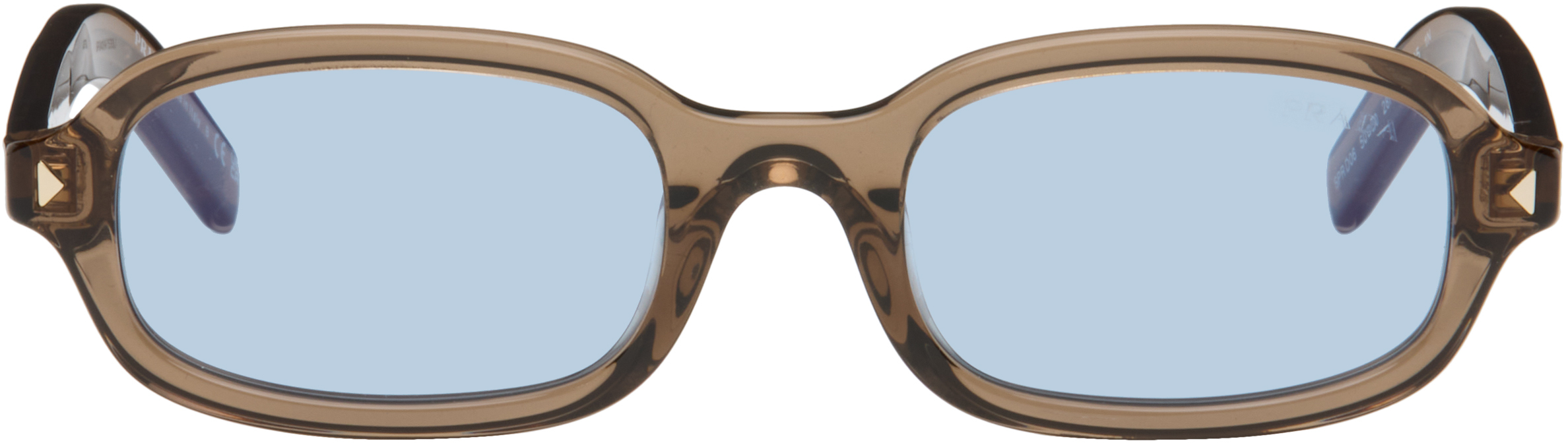 Prada Eyewear: ブラウン スクエアサングラス | SSENSE 日本
