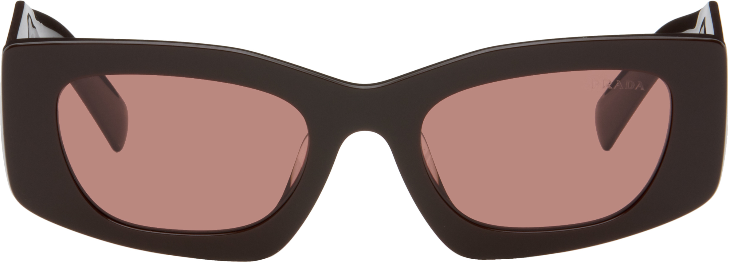 Prada Eyewear: ブラウン キャットアイサングラス | SSENSE 日本