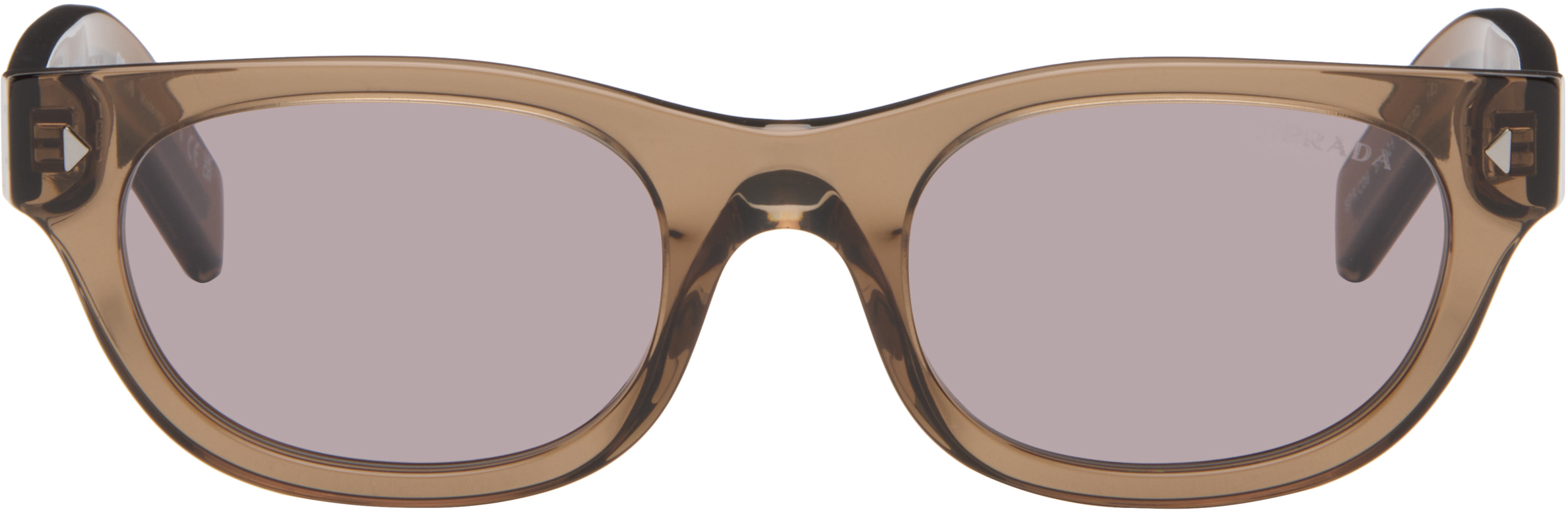 Prada Eyewear: Taupe PR C09S Sunglasses | SSENSE display picture 3